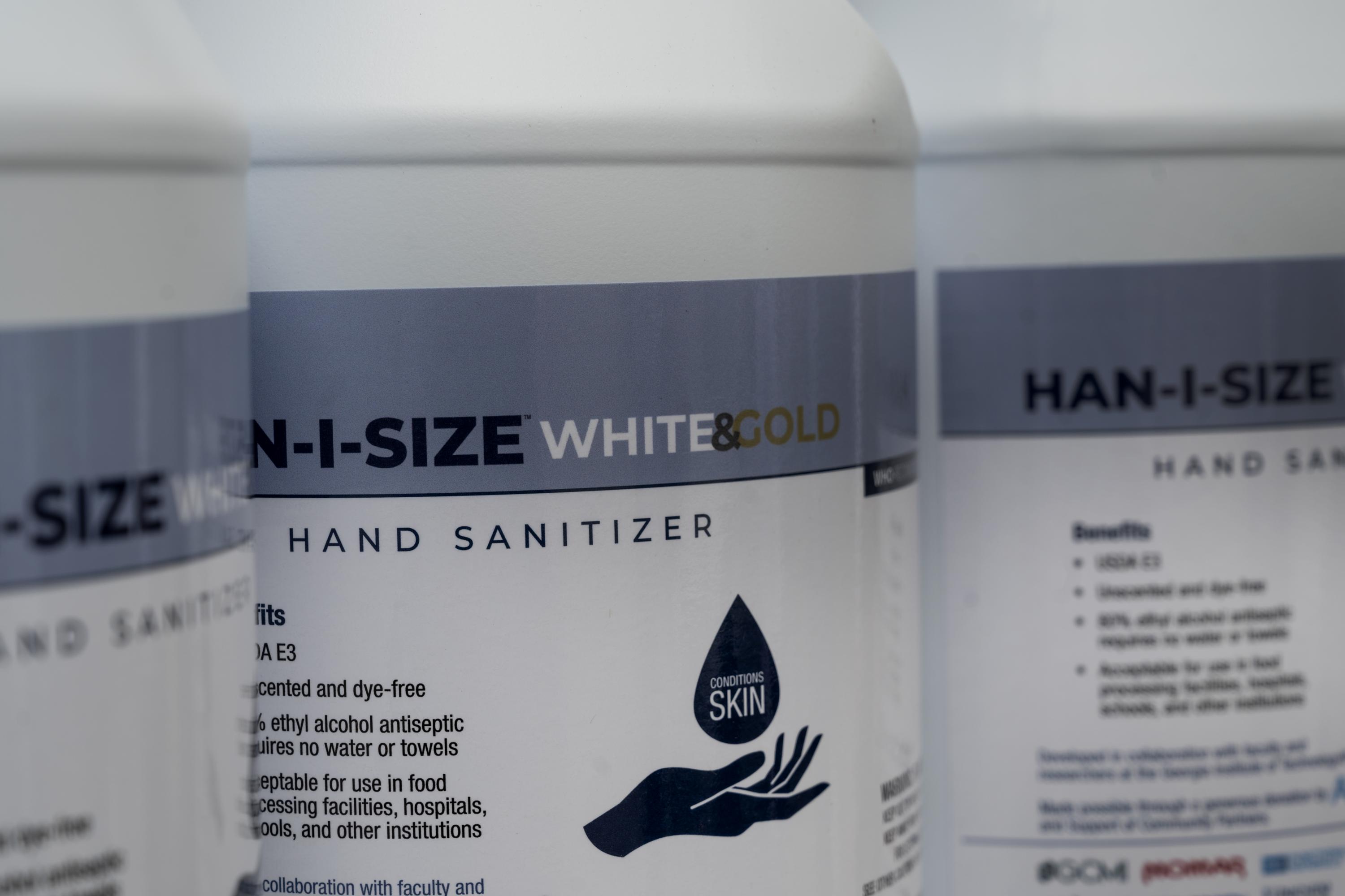 Hand sanitizer was about to run dangerously low across the U.S. but charitable volunteers from Georgia Tech rescued it by turning to fuel-grade ethanol and a special FDA waiver. Then they donated 7,000 gallons to hospitals and nursing homes. Credit: Georgia Tech / Christopher Moore