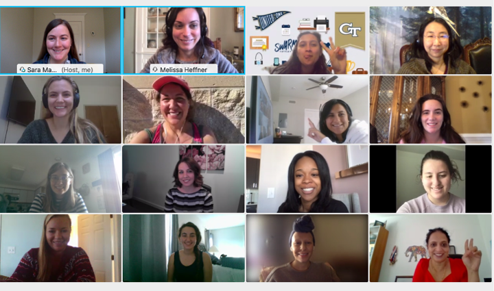 Members of the Female Founders Program at a virtual meeting. Credit: VentureLab