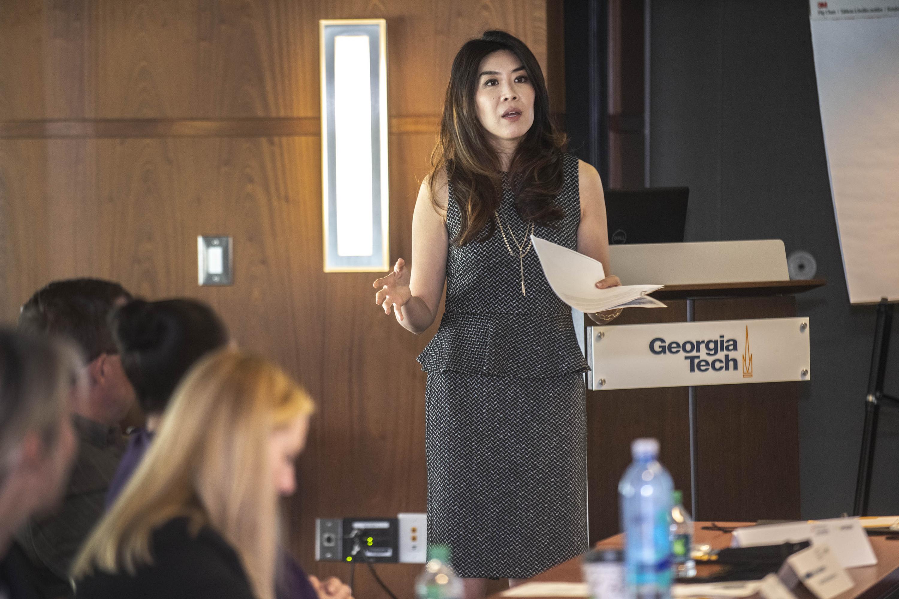 Ling-Ling Nie, Tech’s general counsel and vice president for Ethics and Compliance, talked about the challenges of moving from the private sector to a public institution, and the importance of balancing transparency and risk management.