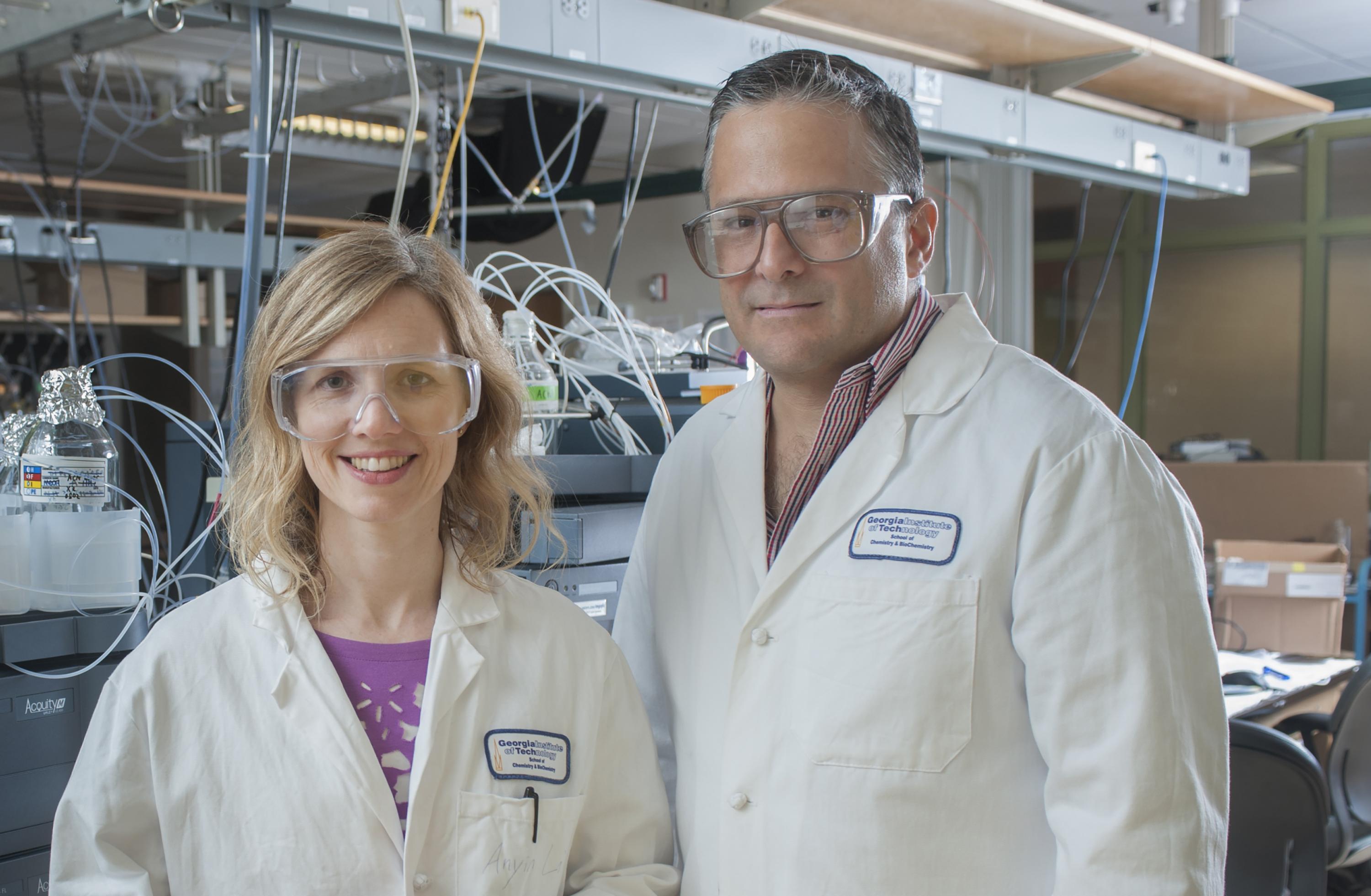 Martha Grover, a professor in Georgia Tech's School of Chemical and Biomolecular Engineering, and Facundo Fernández, a professor in the School of Chemistry and Biochemistry, in Fernández's lab. Credit: Georgia Tech / Christopher Moore