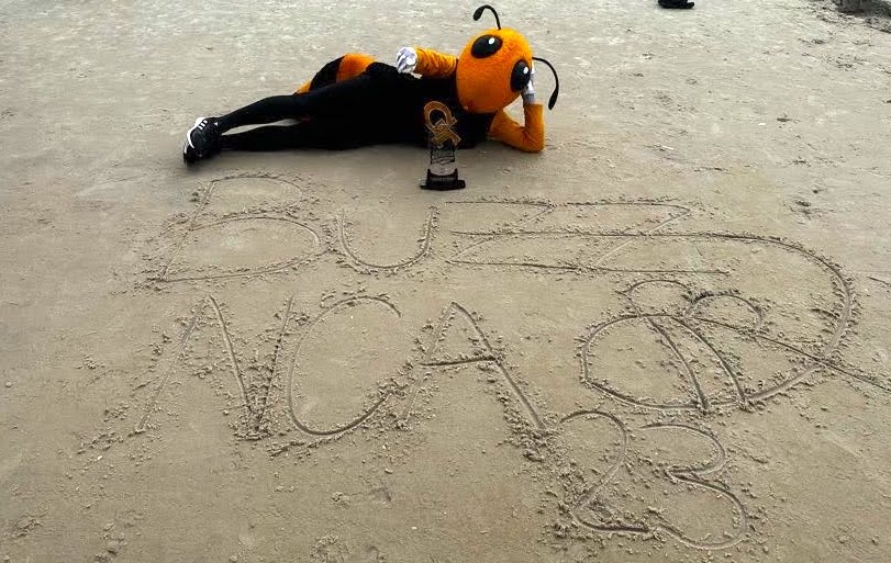 Buzz&nbsp;on the beach after taking first place at the 2023 NCA Championship.
