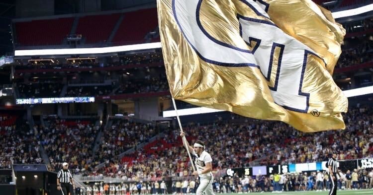 Georgia Tech playing North Carolina in a 2021 game at Mercedes-Benz Stadium. (Photo: Brett Davis / USATODAY)
