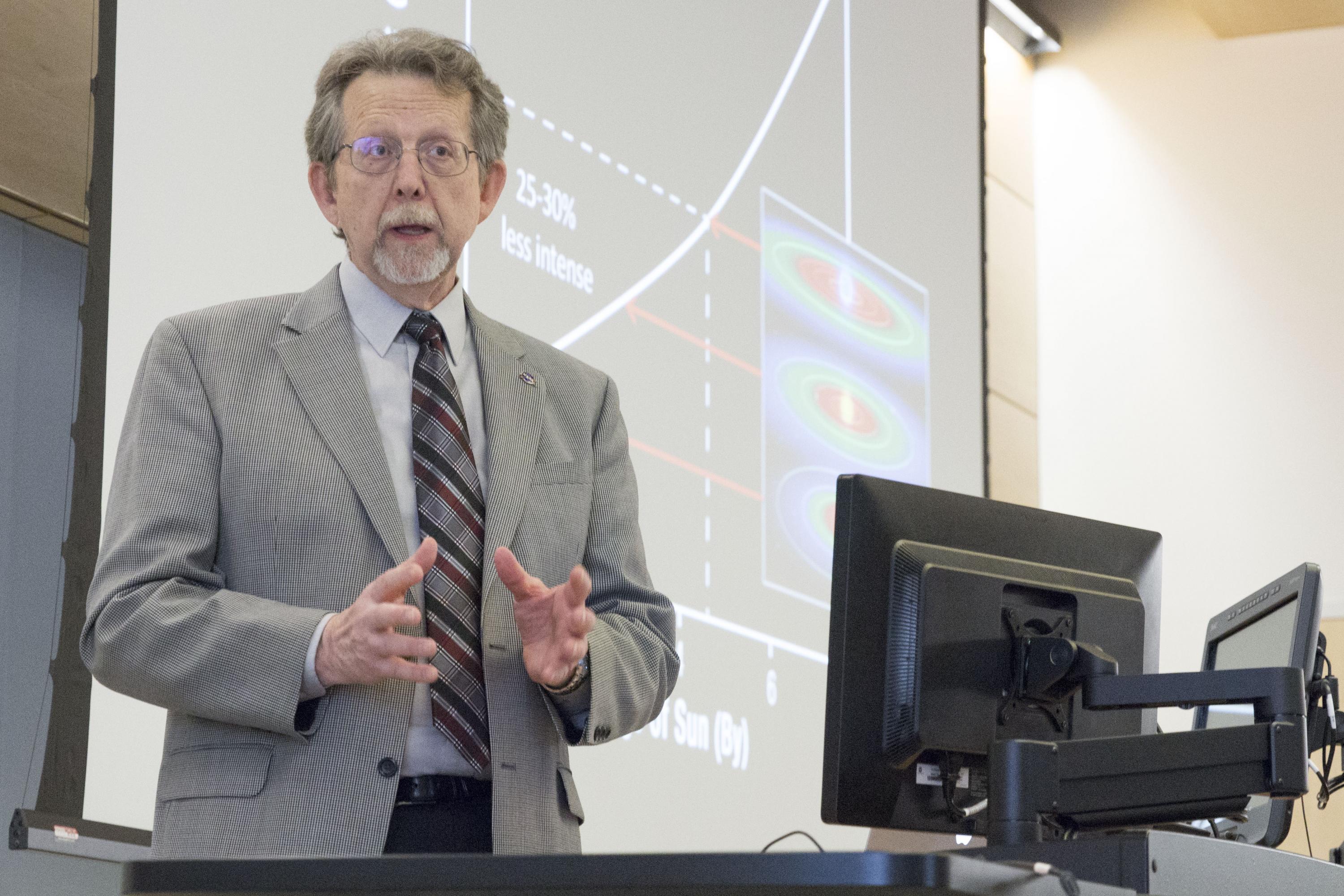 James Green, director of NASA’s Planetary Sciences Division, speaks at Georgia Tech on February 20, 2017.