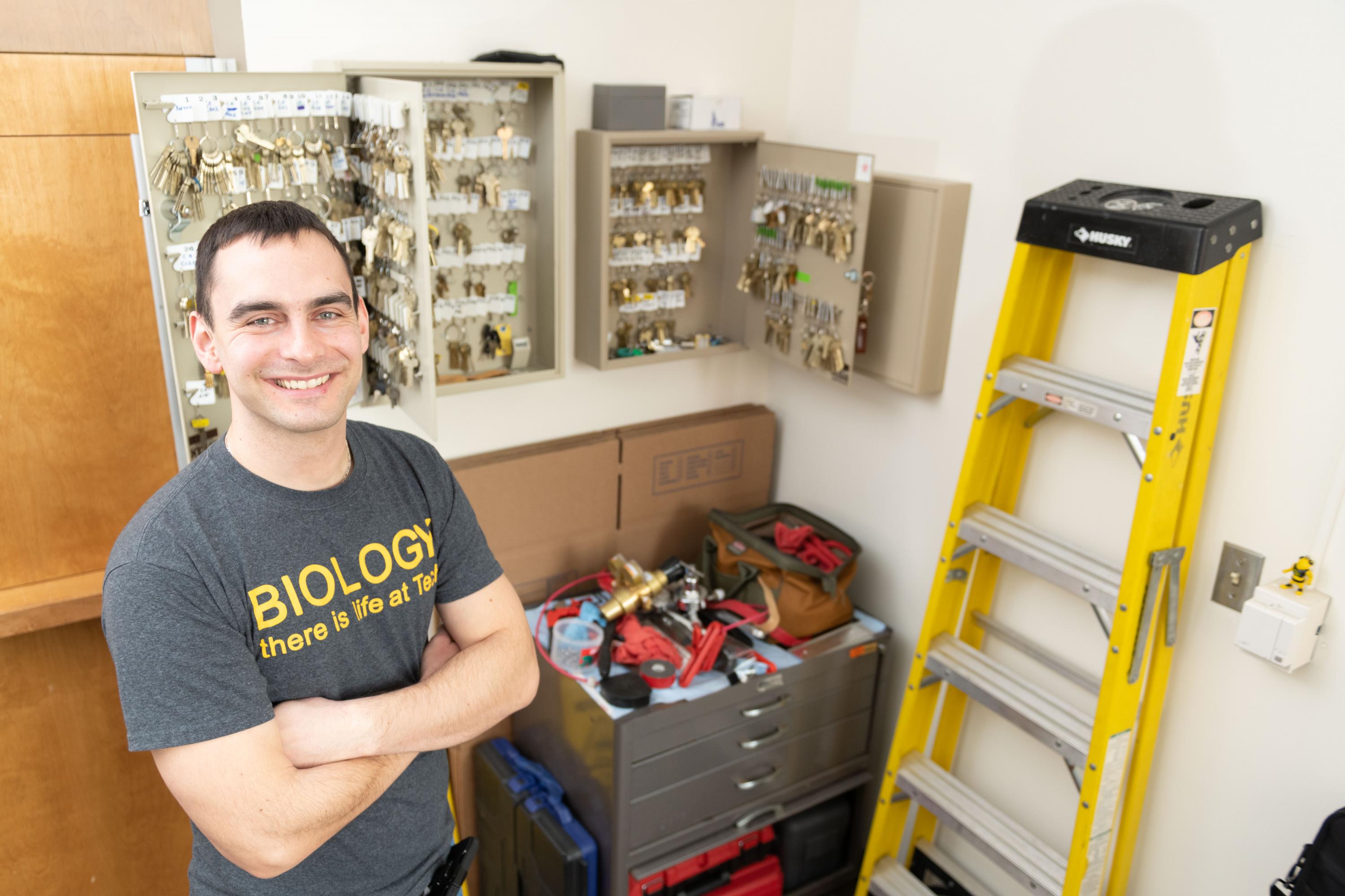 Lyubomir Lichev is a building coordinator for the School of Biological Sciences.