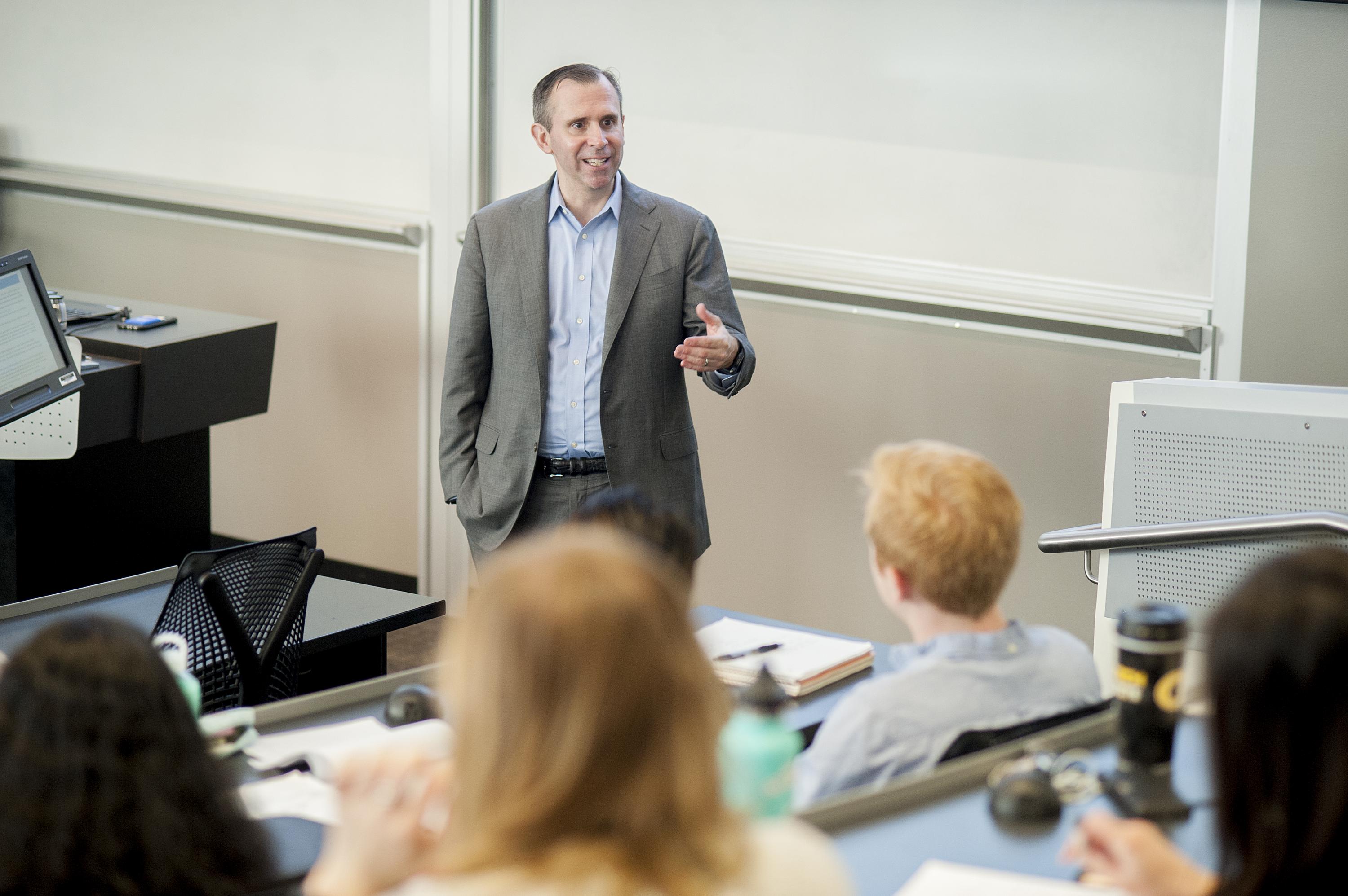 Jonathan Clarke, associate professor of finance in the Scheller College of Business, developed a new personal finance class open to all majors. (Photo by Christopher Moore)