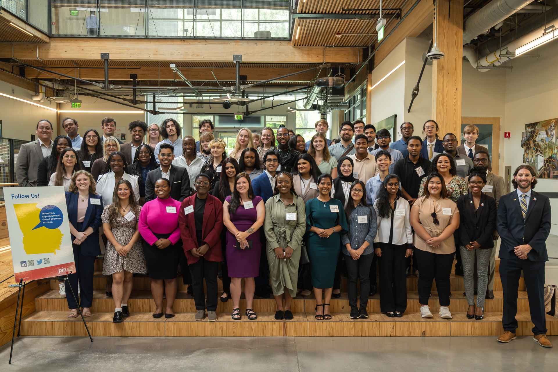 The Partnership for Inclusive Innovation’s 2023 Summer Internship &nbsp;cohort of 63 students worked on 35 projects across 15 communities in Georgia, North Carolina, and Washington, D.C. (Photo: Chris Ruggiero)
