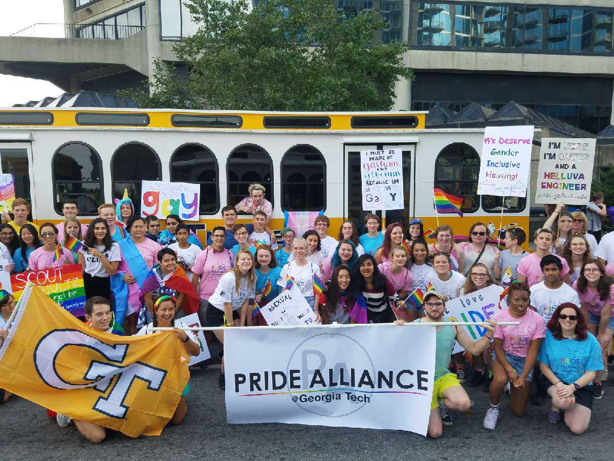 Georgia Tech Pride Alliance at the 2017 Atlanta Pride Festival.