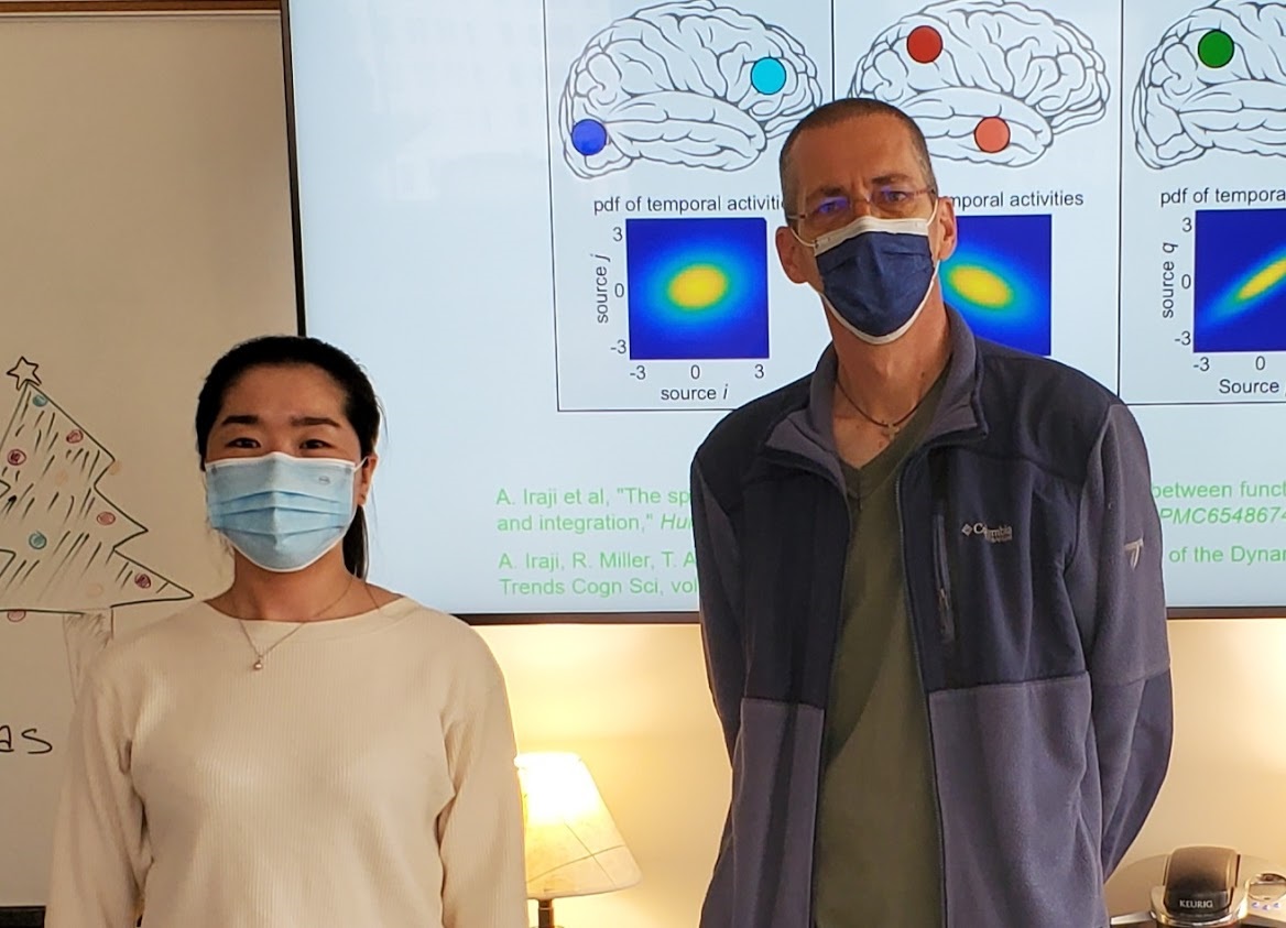 Researchers Kuaikuai Duan and Vince Calhoun have found that neurological complications of Covid-19 patients may be linked to lower gray matter volume in the front region of the brain even six months after hospital discharge. (Photo credit: Vince Calhoun, Georgia Tech)