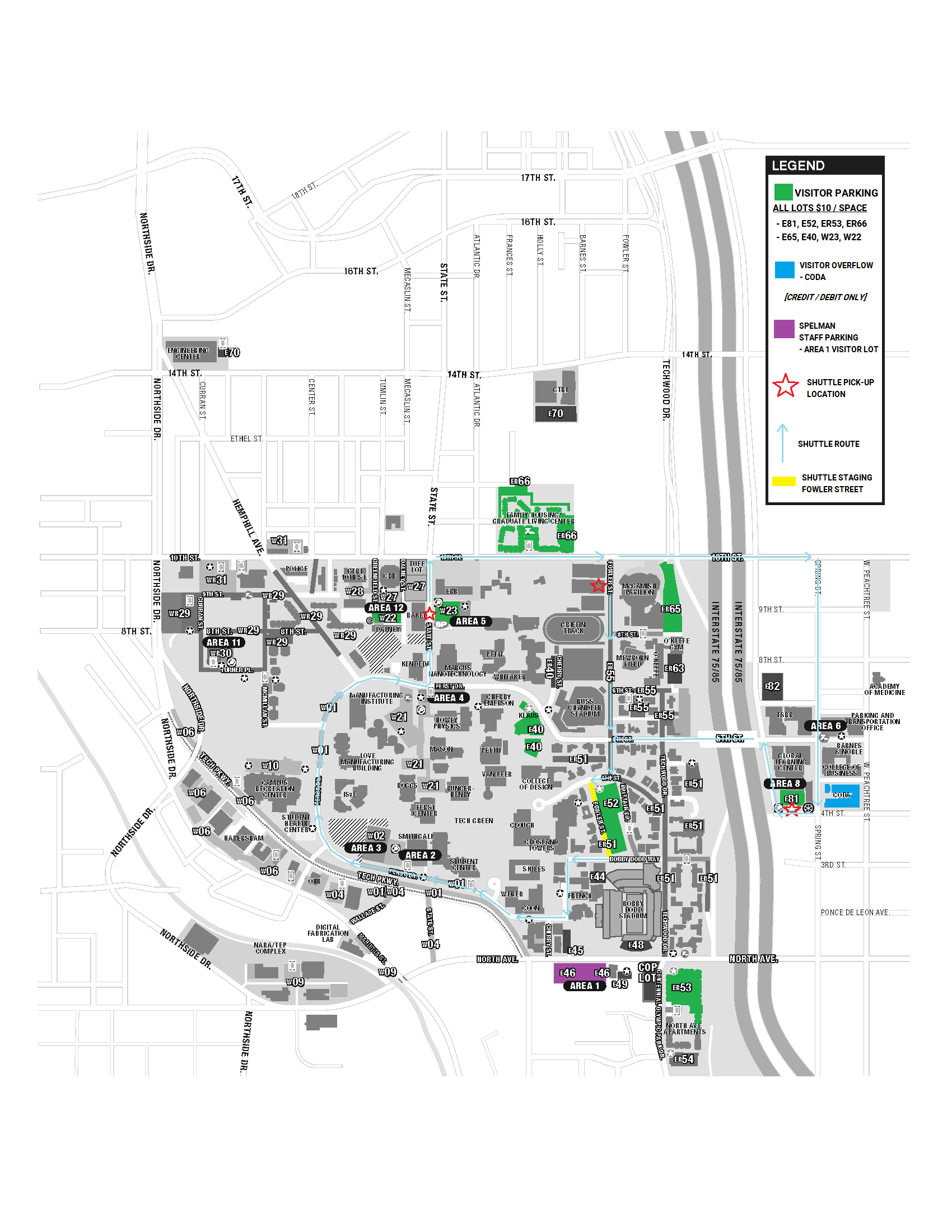 Zones that will be used for the Spelman College Commencement on May 16, 2021.