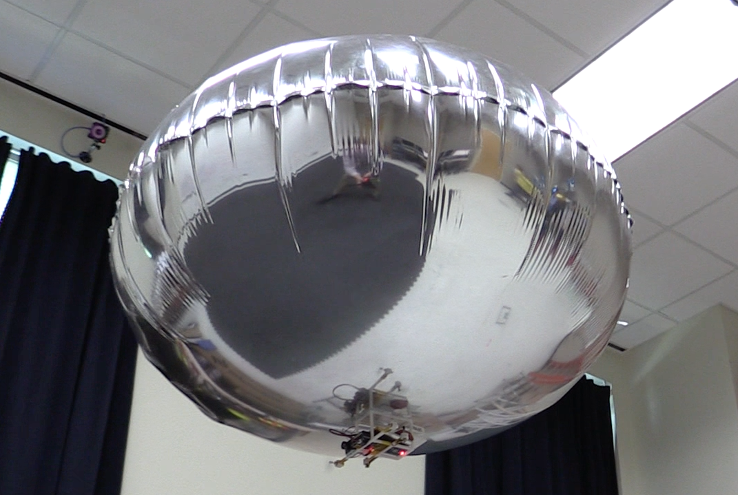 Autonomous blimps are controlled by a 3D-printed gondola frame that carries sensors and a mini camera. It attaches to either an 18- or 36-inch diameter balloon. \