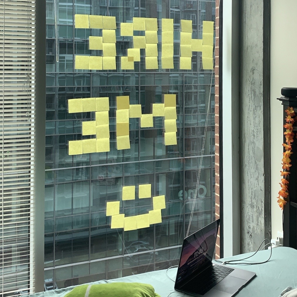 Gursimran Singh used sticky notes to send a suggestion to a Fortune 500 company's headquarters in Atlanta.