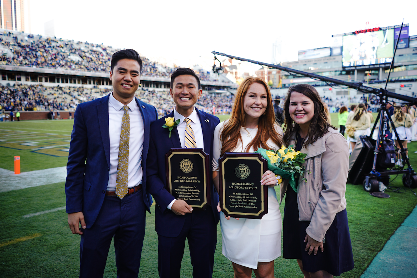 Although they attended the same high school, Francis Yang and Rachel Luckcuck (center) didn't become friends until they came to Georgia Tech.