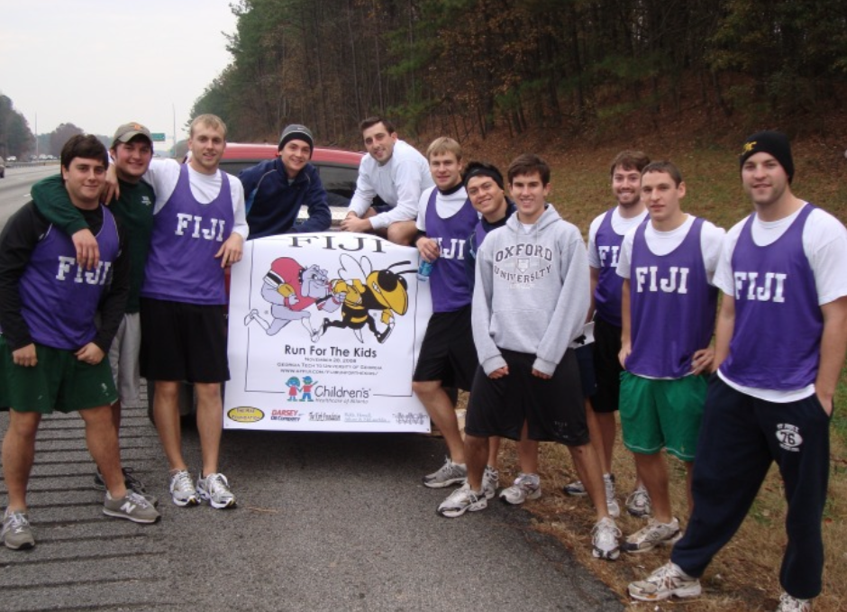 Members of the Georgia Tech and University of Georgia chapters of Phi Gamma Delta participate in the Run for the Kids benefiting Children's Healthcare of Atlanta. Submitted photo.
