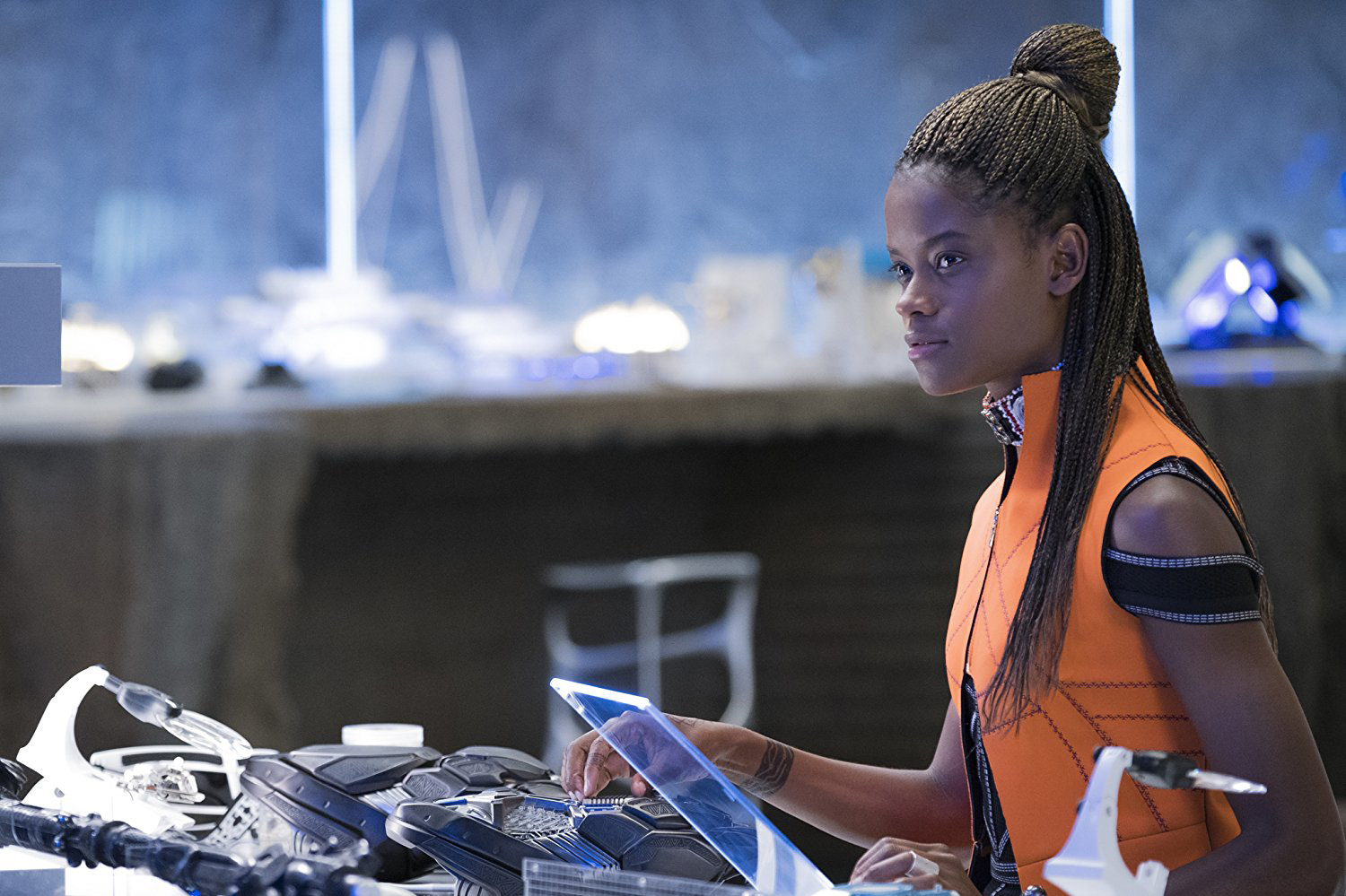King T'Challa's younger sister, Shuri, is the chief designer and creator of the latest technology in the nation of Wakanda in the Marvel blockbuster "Black Panther." Marvel Films photo