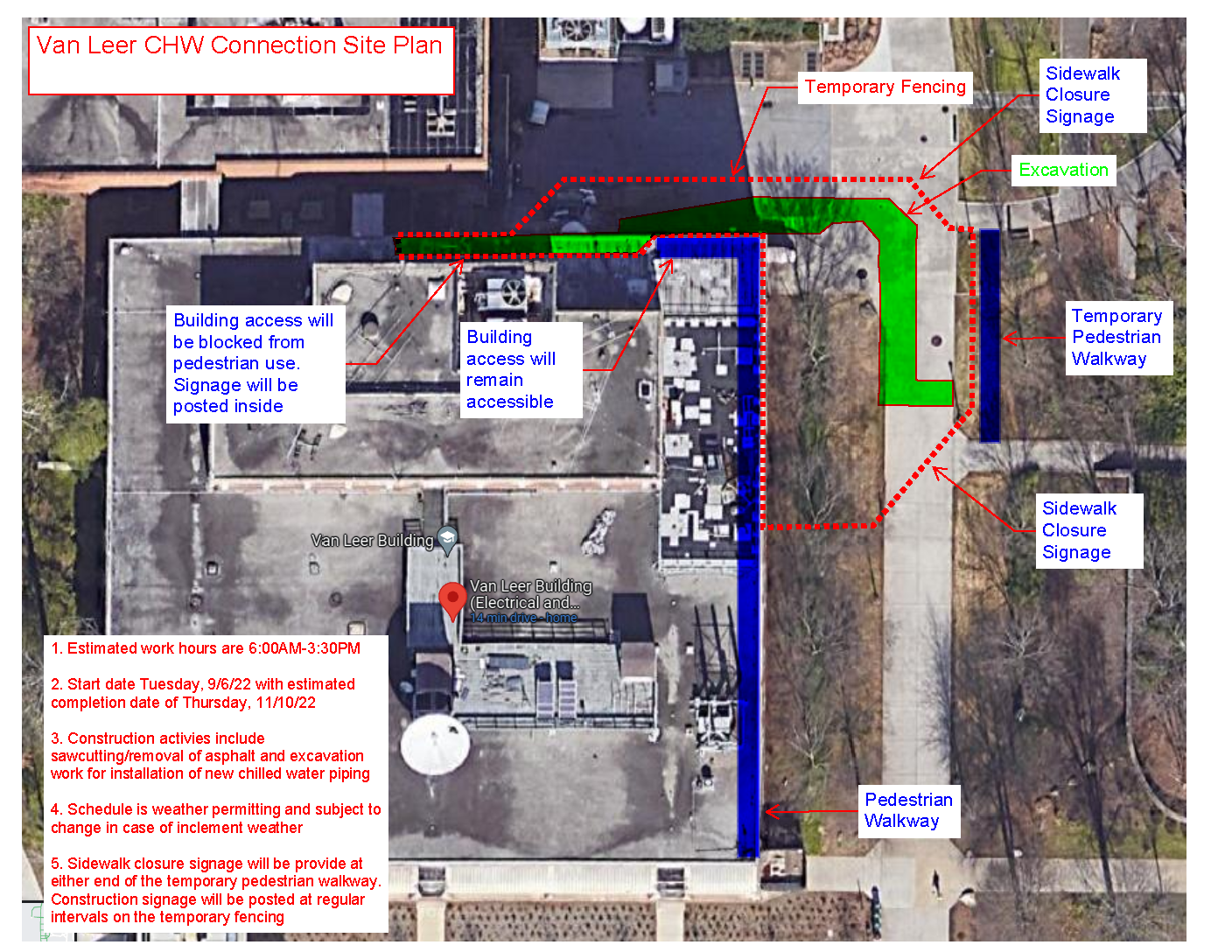 pic of logistics plan for Van Leer Chilled Water Connection
