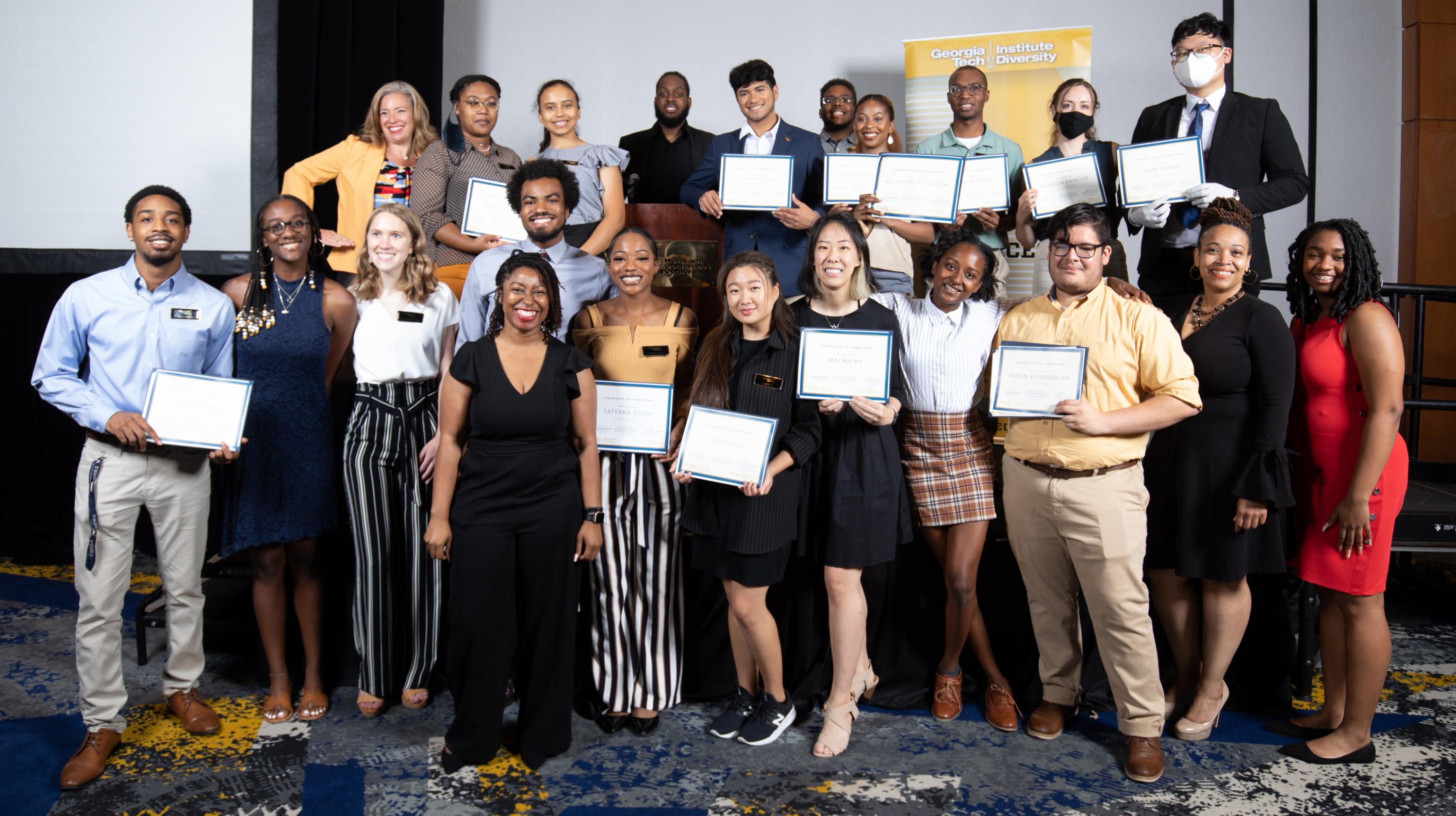 Career Immersion Summer Residential Program participants and staffers pose during closing program