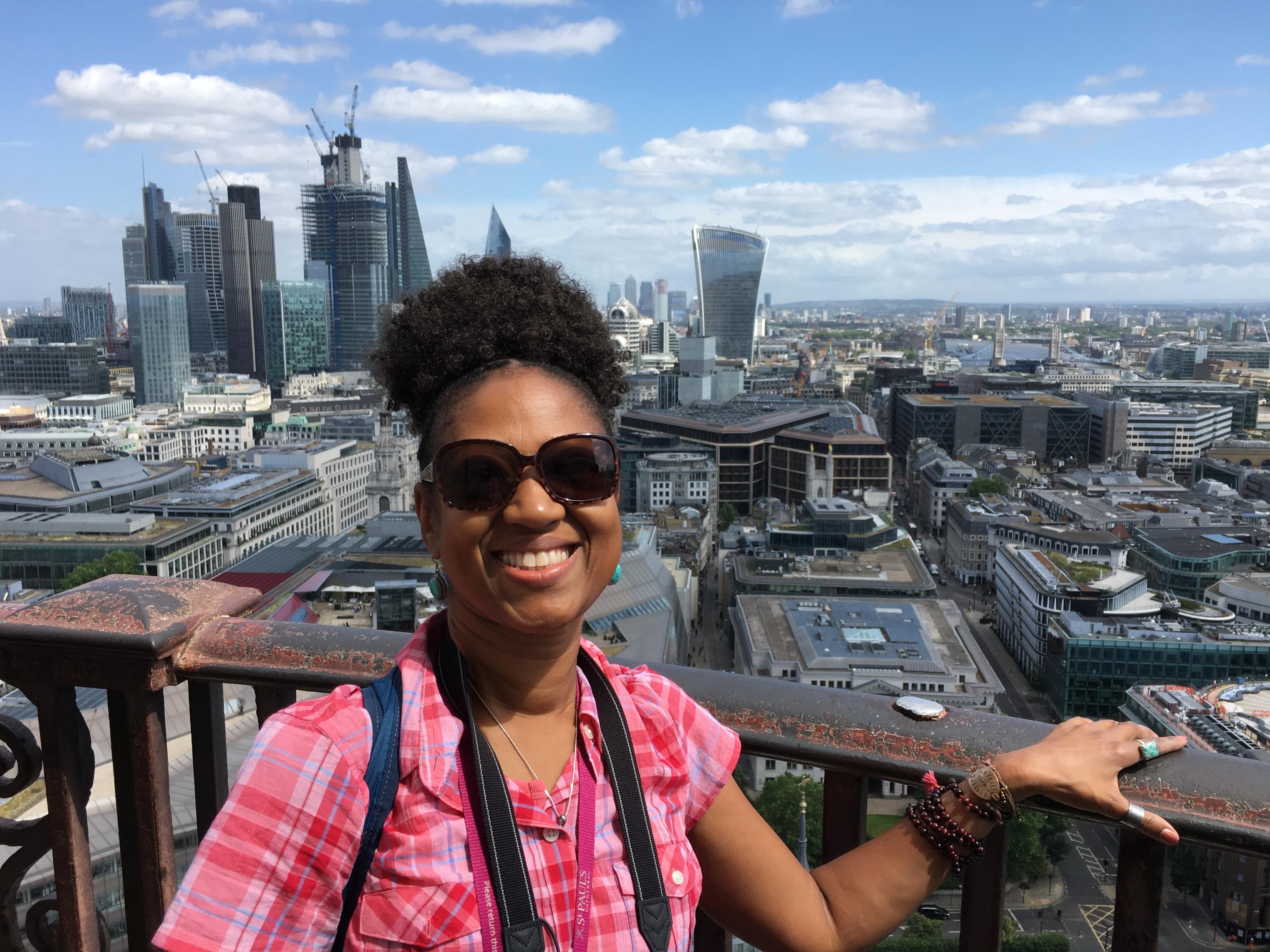 Yolonda Cameron atop St. Paul's Cathedral in London
