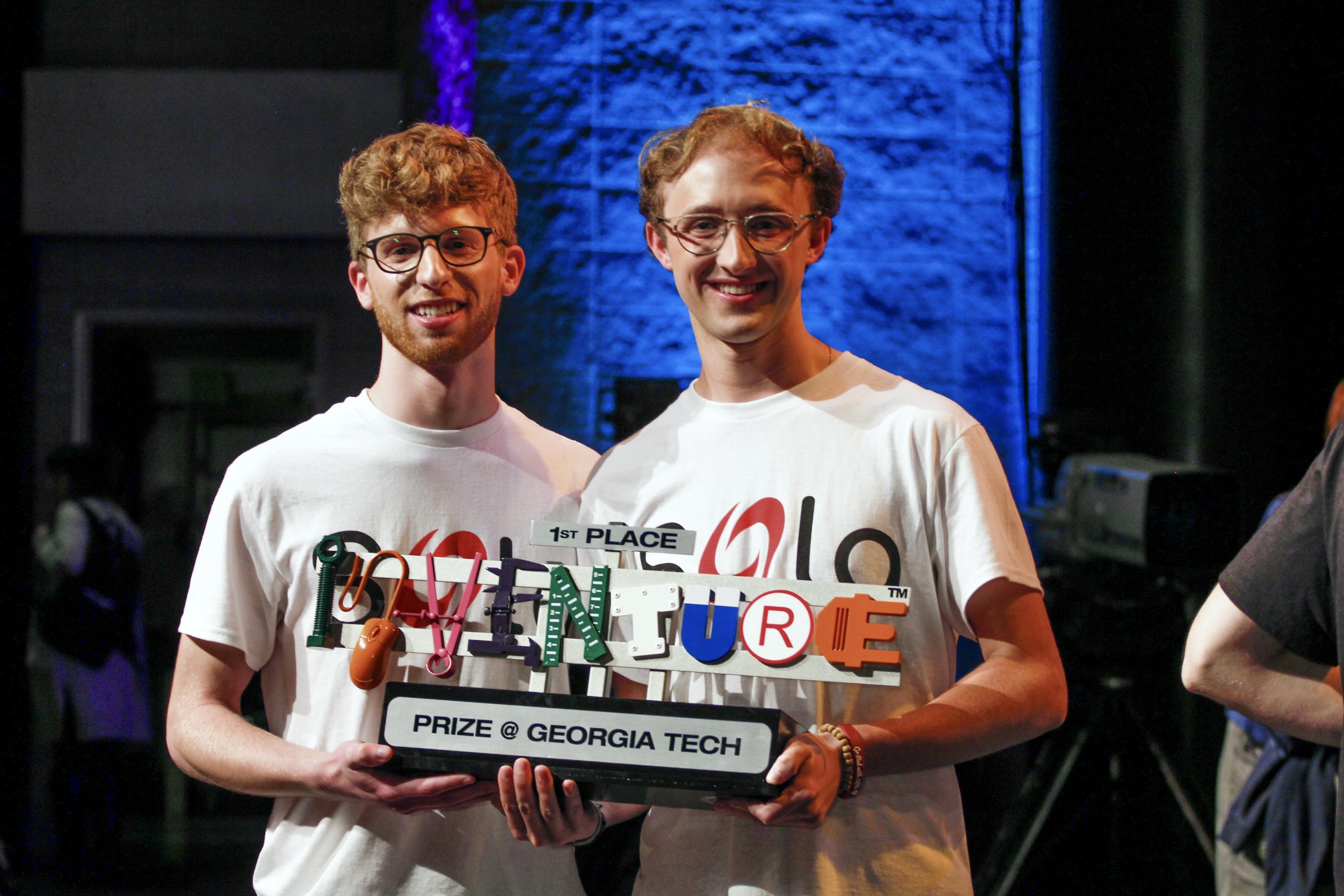 Team Sola, comprised of mechanical engineers Wesley Pergament of Old Westbury, NY, and Brayden Drury of Park City, Utah, won the 2022 Georgia Tech InVenture Prize.