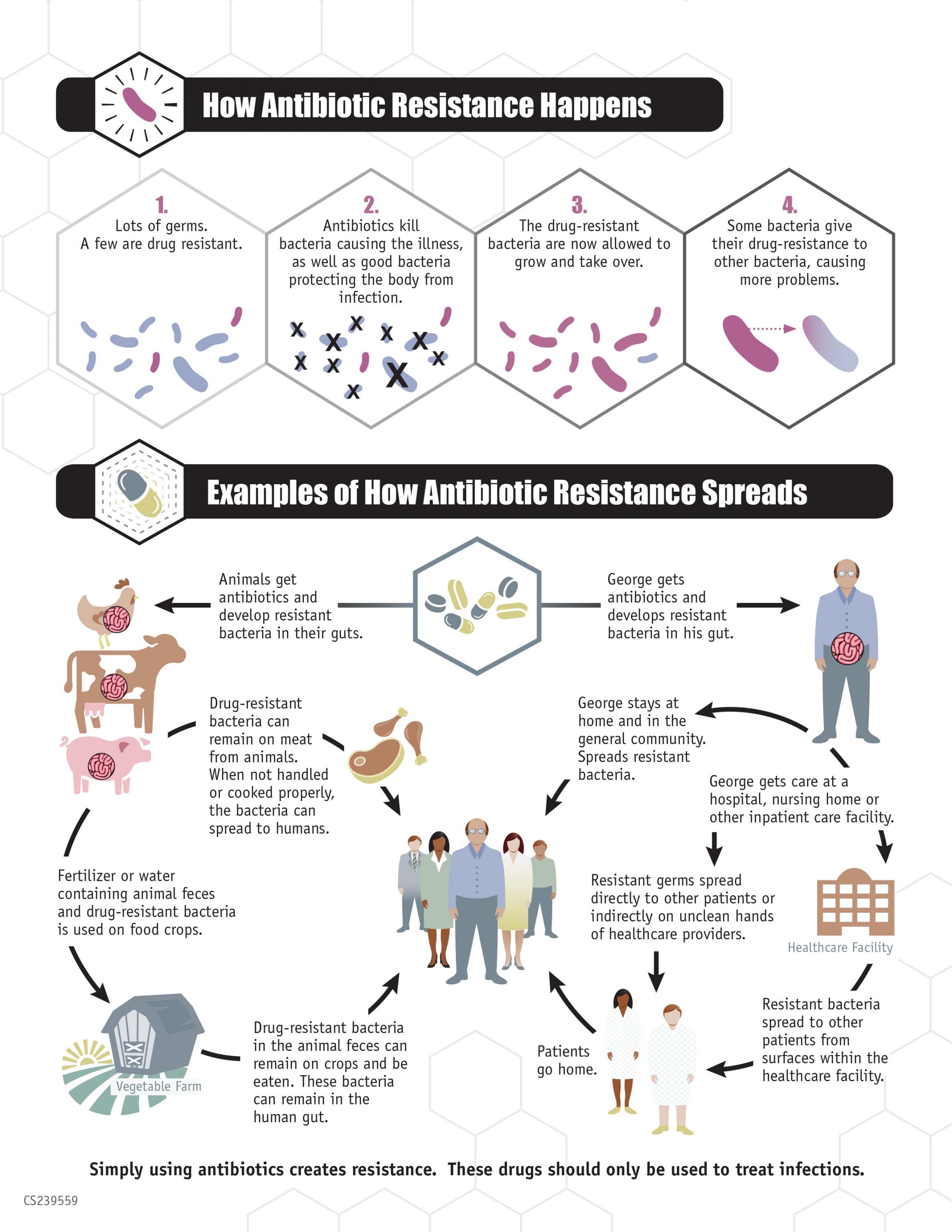 A chart displaying how bacteria evolve resistance to antibiotics. Credit: Centers for Disease Control and Prevention
