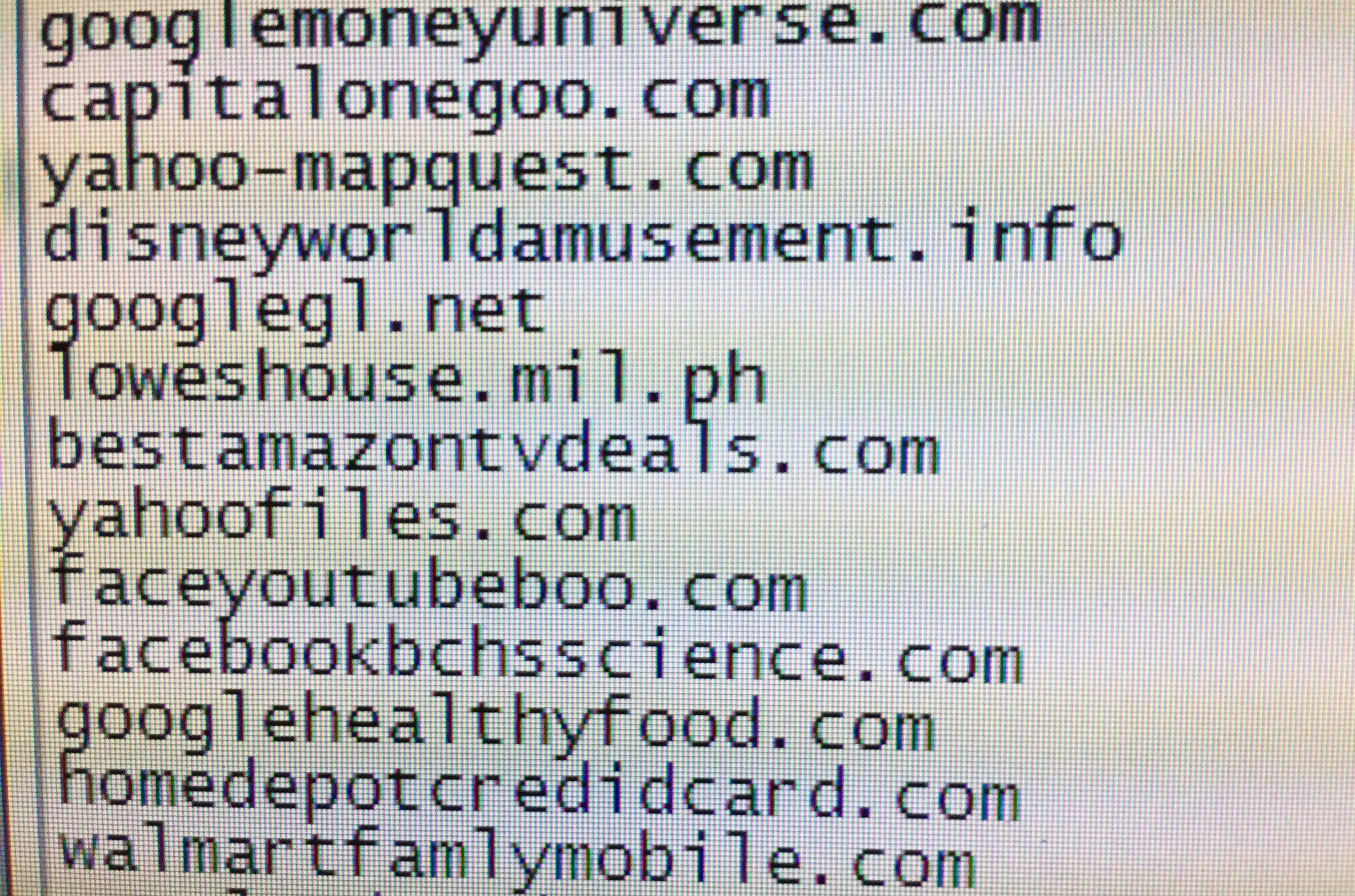 A selection of combosquatting domains identified during the study. The domain names include a trademarked name, plus an additional word or words.