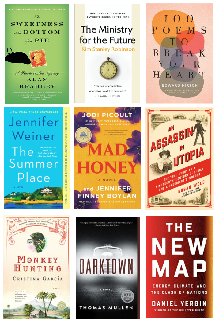 Book jackets for What to Read, Summer 2023

