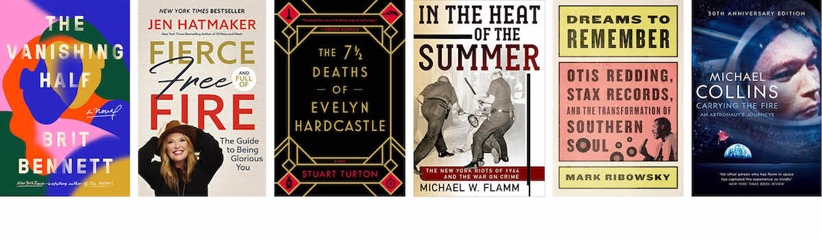 Book jackets of reading recommendations for summer 2020.