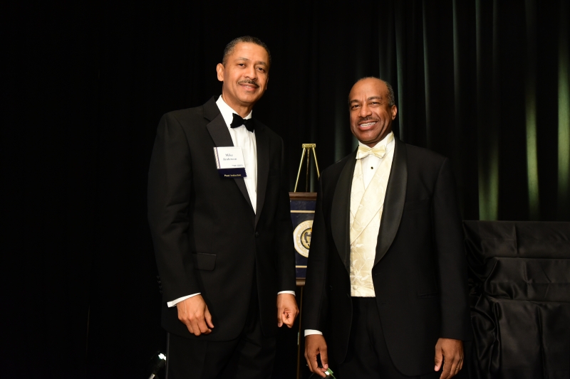 Mike Anderson, president and CEO of both Southern Company Charitable Foundation and Georgia Power Foundation, with Gary S. May, Dean of the Georgia Tech College of Engineering