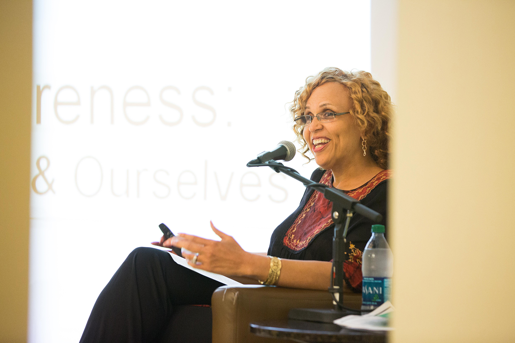 Cheryl Cofield, co-chair of the Diversity Roundtable Planning Committee, speaks at the 2014 event.