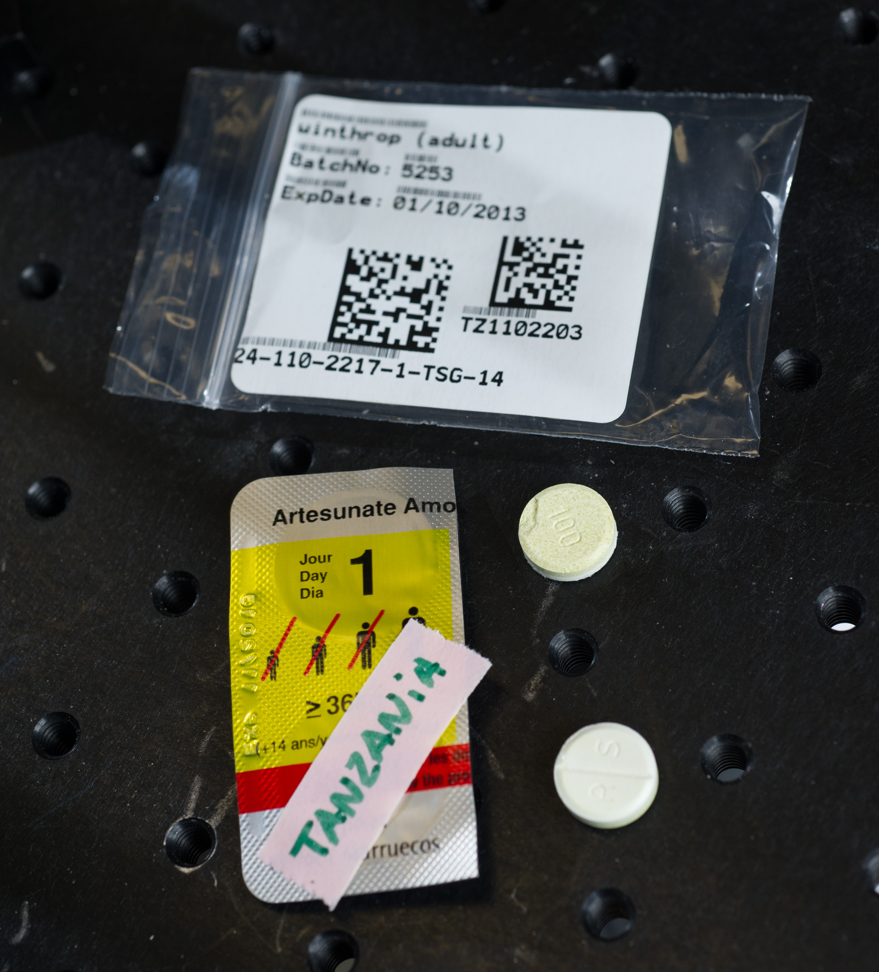 A suspected falsified medication that was shipped to Fernandez's lab for analysis