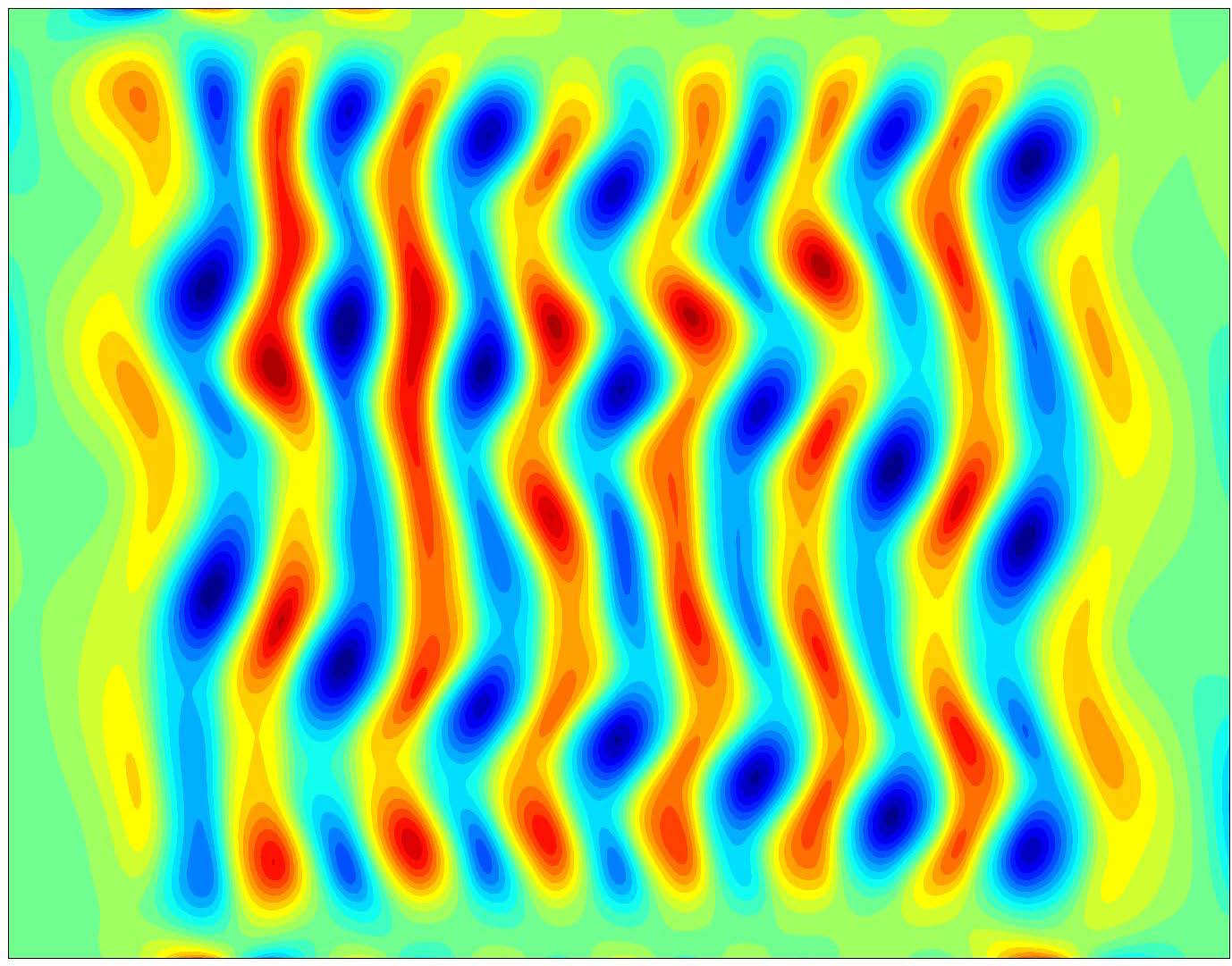 A snapshot moment in a turbulent flow is passed through a mathematical model. The resulting solution is point on a graph with thousands of dimensions. This one happens to be of a key moment for applying predictive calculations and is called an exact coherent structure (ECS).