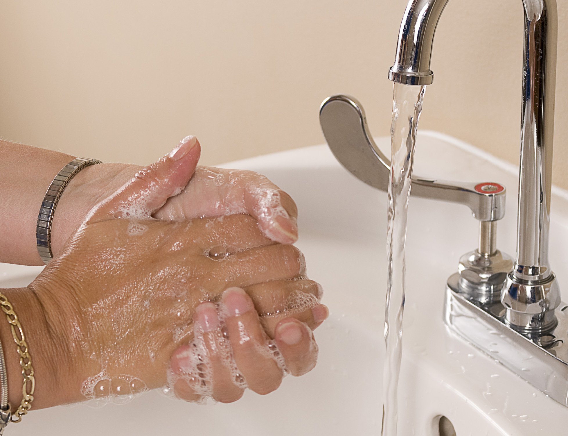 Frequent hand-washing is among the steps recommended to help prevent the spread of infectious diseases to susceptible persons. (Credit: Centers for Disease Control and Prevention)