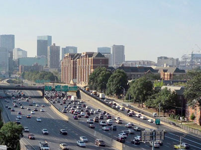 Traffic on the highway in Atlanta.