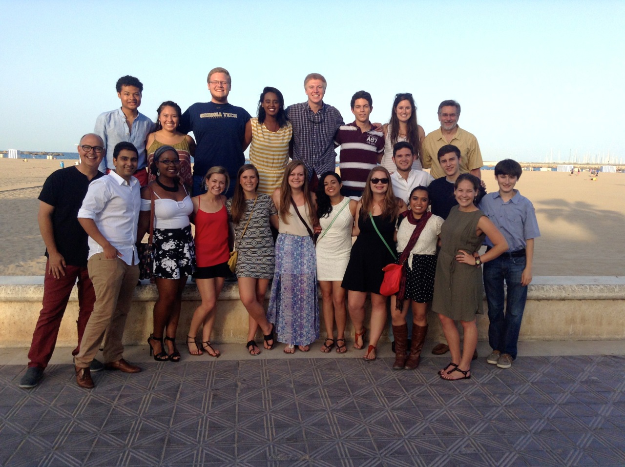 Kirk Bowman (left) and the student participants in the 2014 Spain/Portugal study abroad program.