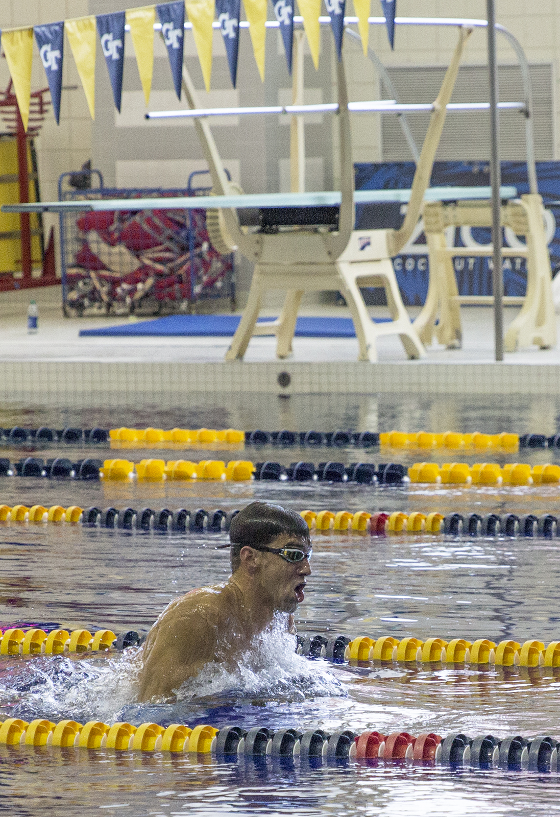 Michael Phelps practices at Georgia Tech's McAuley Aquatic Center on July 30, 2016
