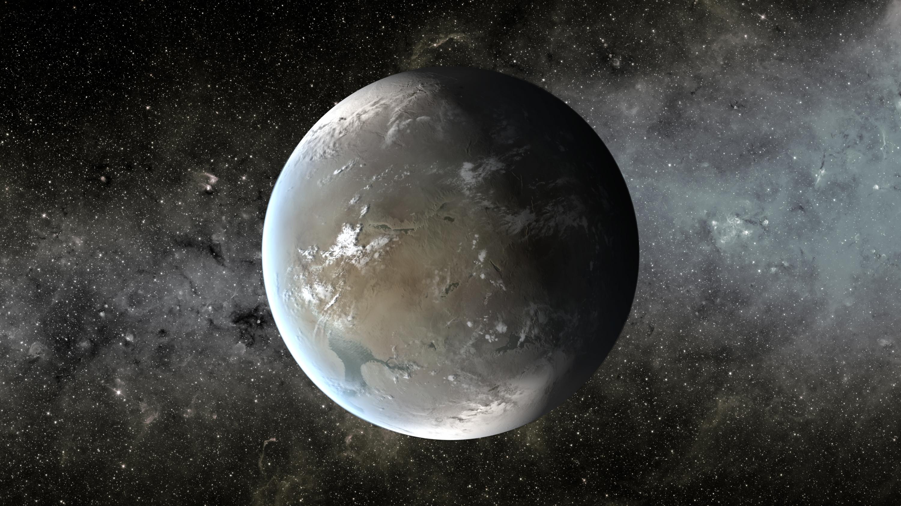 An artist's depiction of Kepler-62f. Image credit: NASA Ames/JPL-Caltech/T. Pyle