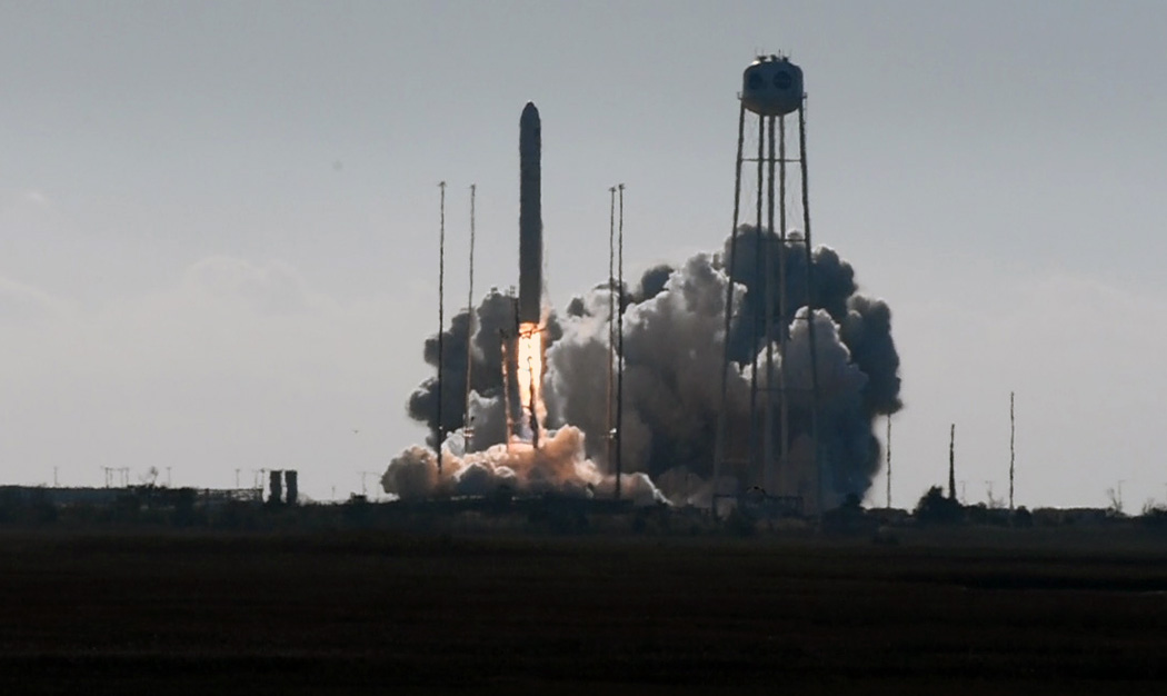 A Northrop Grumman Cygnus spacecraft carrying the Georgia Tech solar cells lifts off from NASA’s Wallops Island Facility on Nov. 2 as part of a routine resupply mission. (Photo: Canek Fuentes-Hernandez)