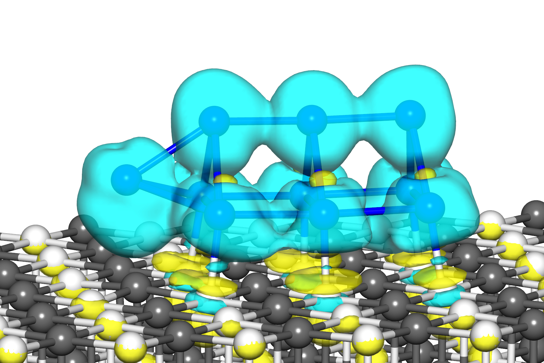 Simulation shows a 10-atom platinum nanocatalyst cluster. The “bulge” caused by the 10th atom gives the cluster improved catalytic properties. (Credit: Uzi Landman, Georgia Tech)