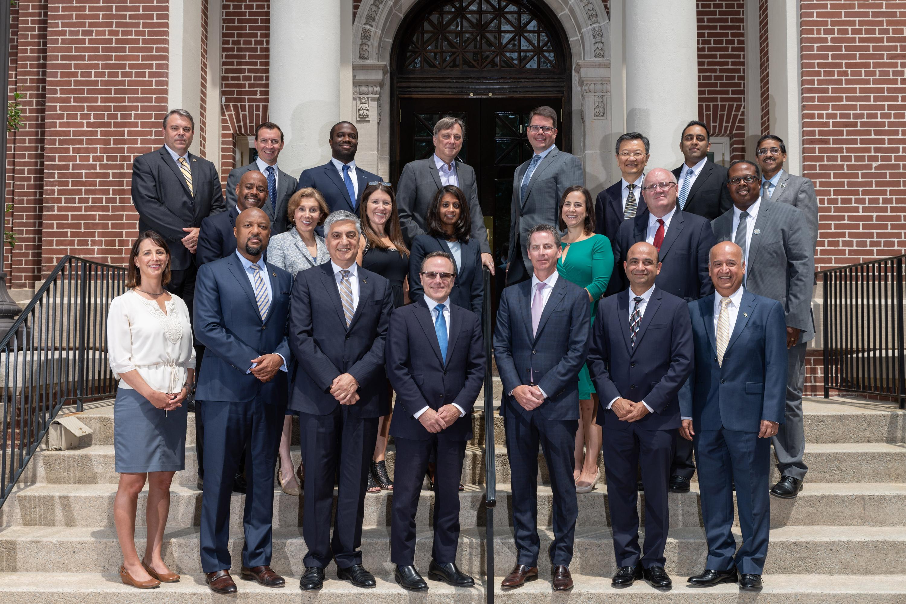 Officials from Georgia Tech and Novelis Inc. met August 20 to establish the Novelis Innovation Hub at Georgia Tech. Novelis has committed $2.5 million to initiate research, faculty, student, and educational program support. (Photo: Rob Felt, Georgia Tech)