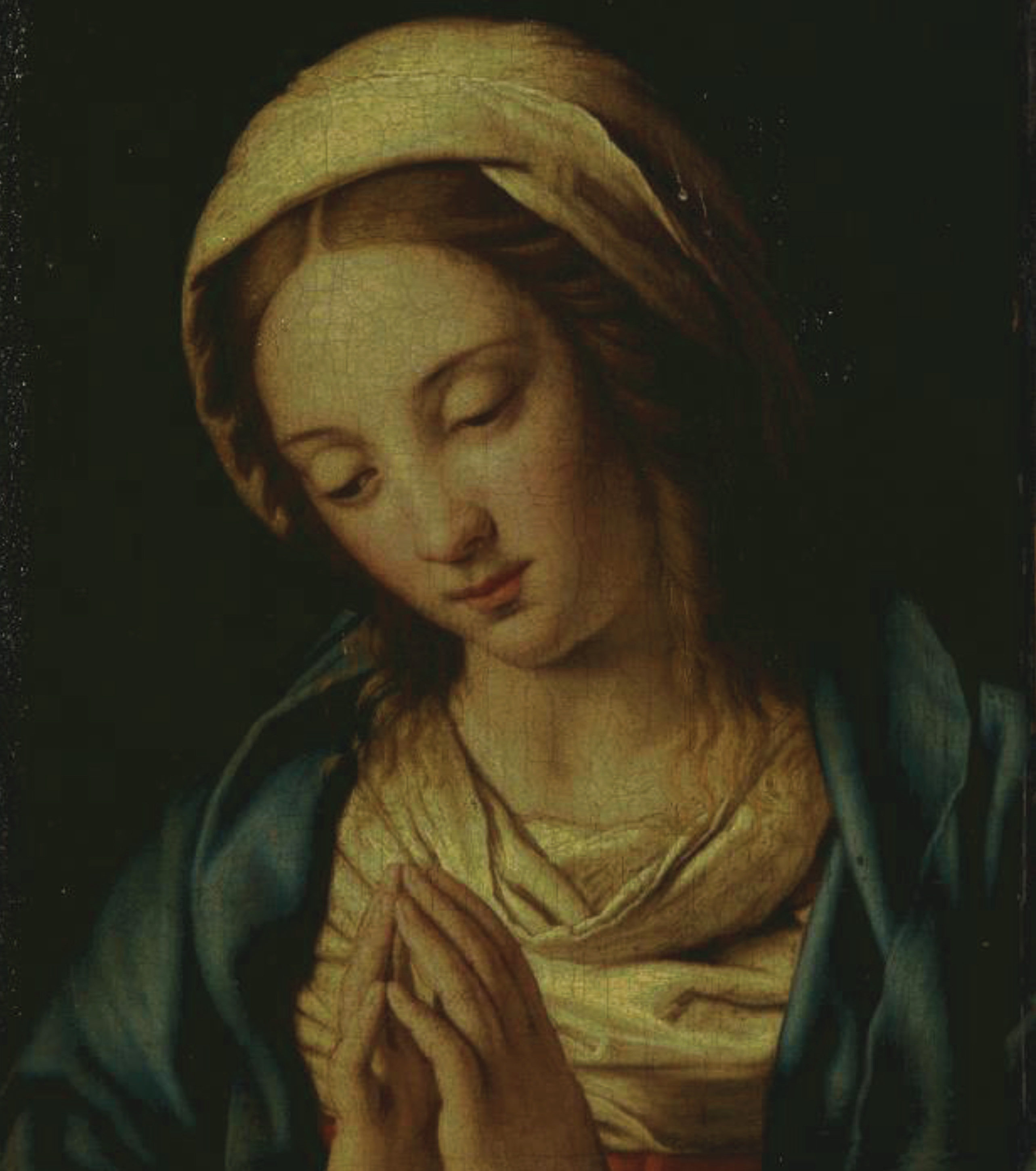 “Madonna in Preghiera” by the workshop of Giovanni Battista Salvi da Sassoferrato. The painting was studied using a terahertz reflectometry technique. (Courtesy of Alexandre Locquet)