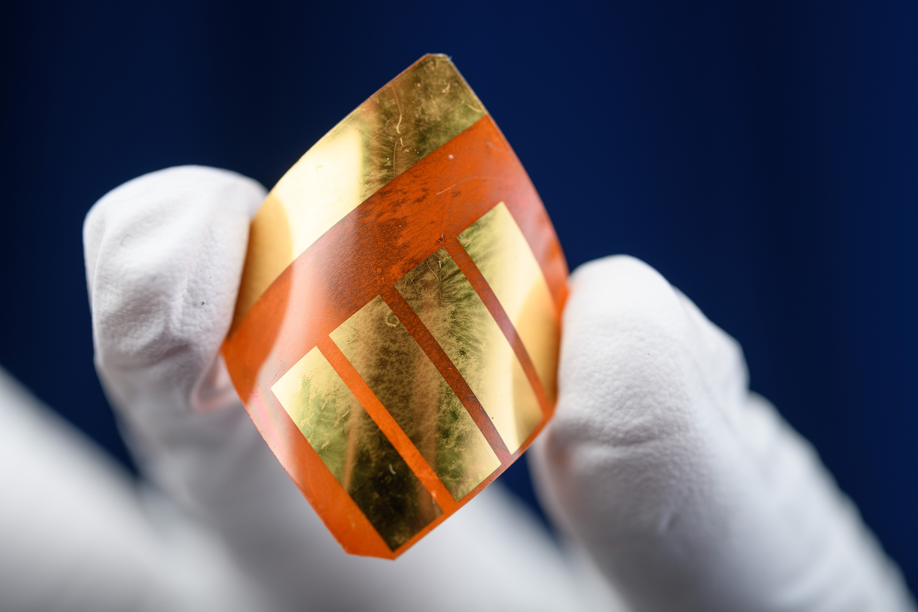 Advanced manufacturing and materials are among the priorities for the South Big Data Innovation Hub. This image shows a perovskite photovoltaic material. (Credit: Rob Felt, Georgia Tech)