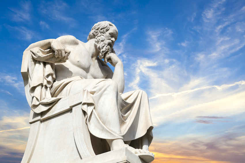 A stock image of a statue of Socrates acquired by the College of Computing via Shutterstock 