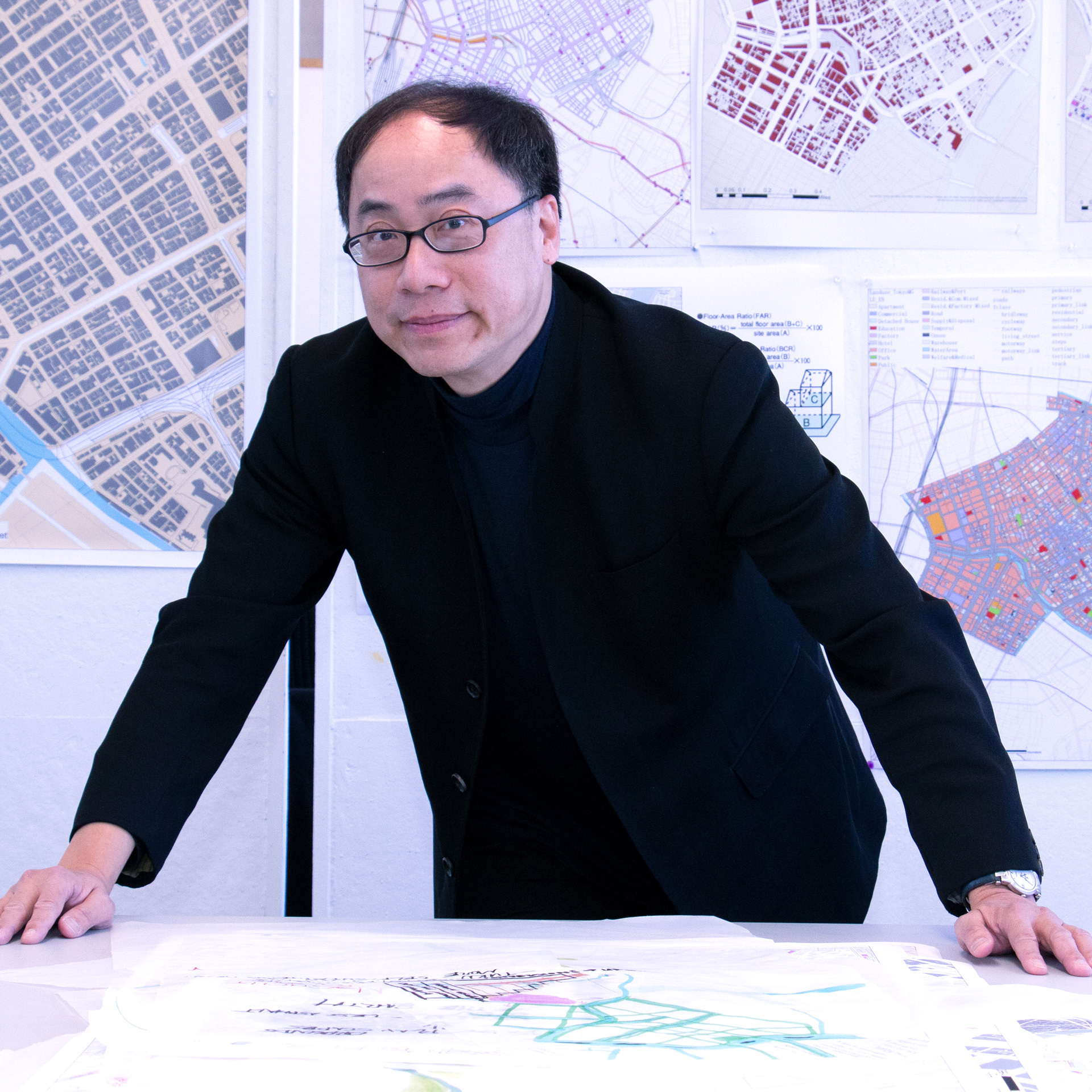 Perry Yang with Tokyo Smart City designs, in the Eco Urban Lab