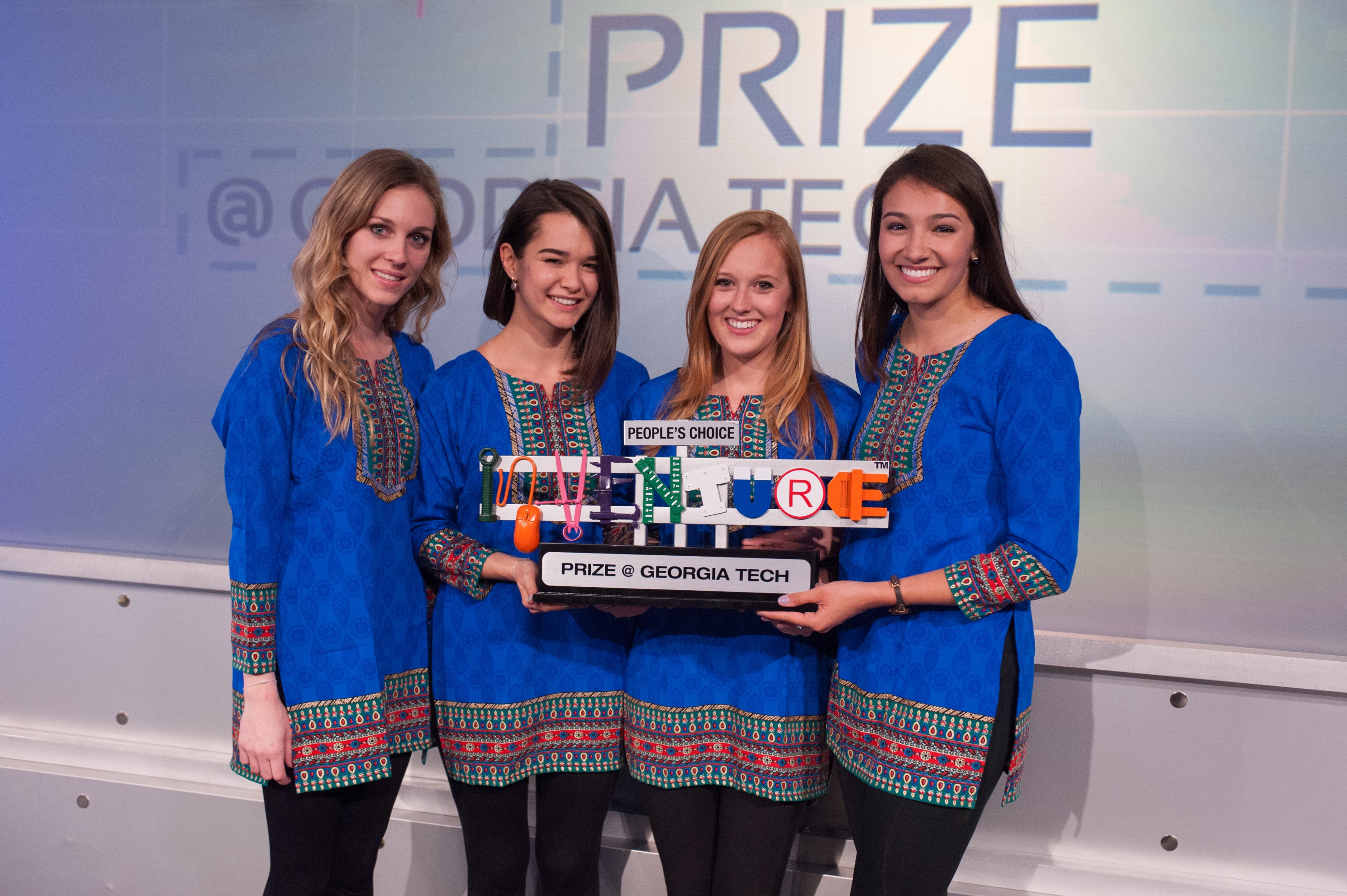 TruePani won $5,000 and the 2016 InVenture Prize People’s Choice Award.The team designed an antimicrobial cup and water storage device that makes drinking water safer. The social entrepreneurs came up with the device after two of the team members traveled across India.The inventors are: Samantha Becker, civil engineering; Sarah Lynn Bowen, business administration; Naomi Ergun, business administration; and Shannon Evanchec, environmental engineering.Photo by Fitrah Hamid.