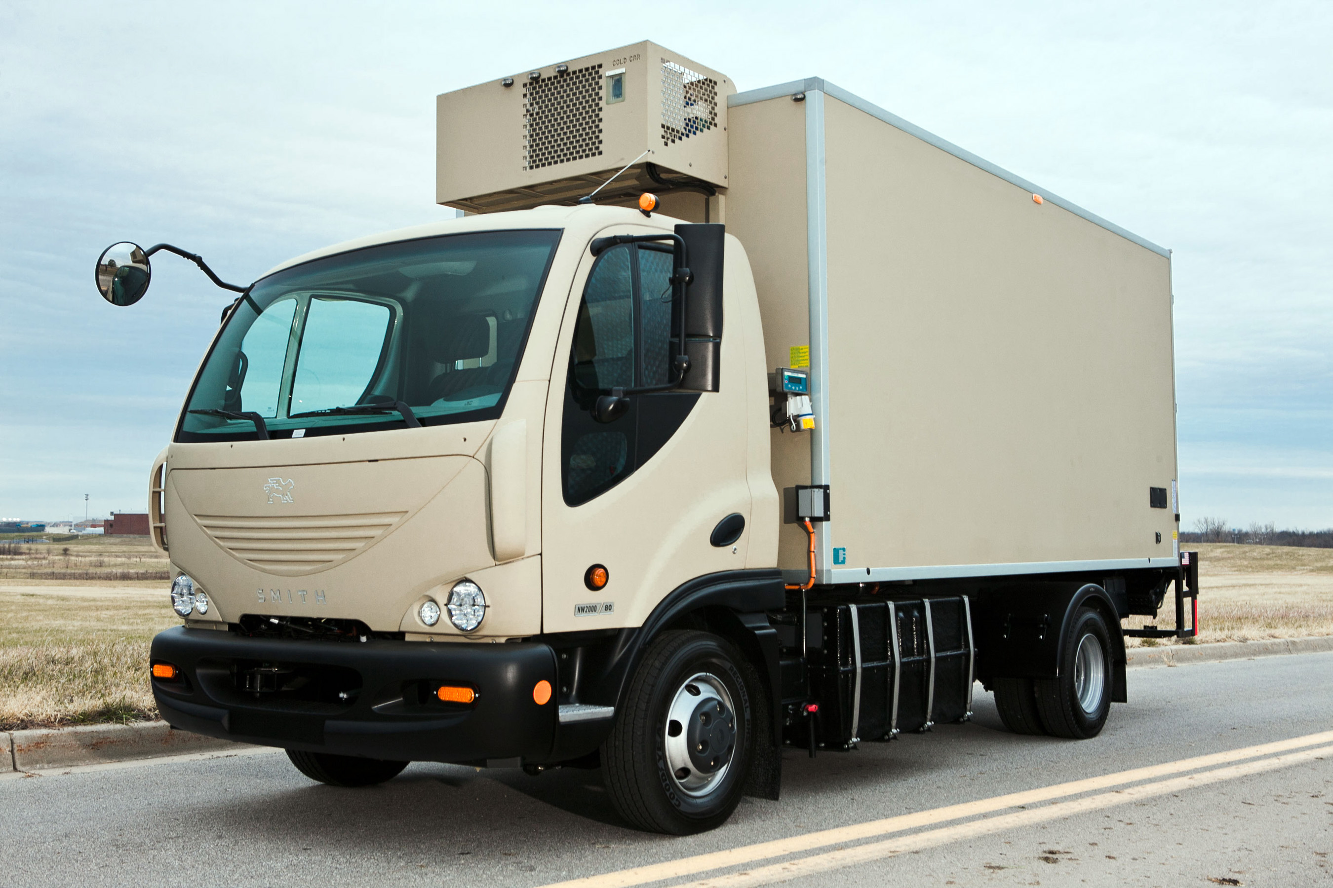 Photo shows an electric urban delivery vehicle produced by Smith Electric Vehicles. The Georgia Tech study compared energy use, greenhouse gas emissions and total cost of ownership of electric and diesel medium-duty trucks. (Photo courtesy Smith Electric Vehicles)