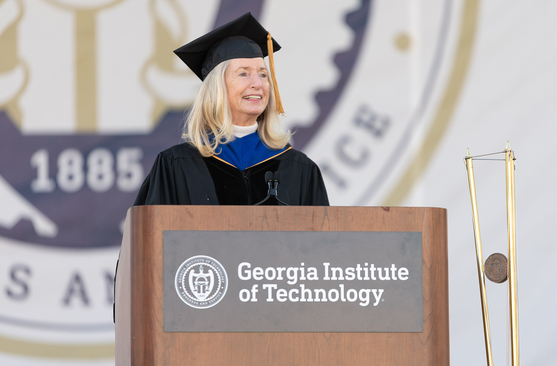 Marilyn Brown speaks at the Fall 2022 Ph.D. Commencement Ceremony