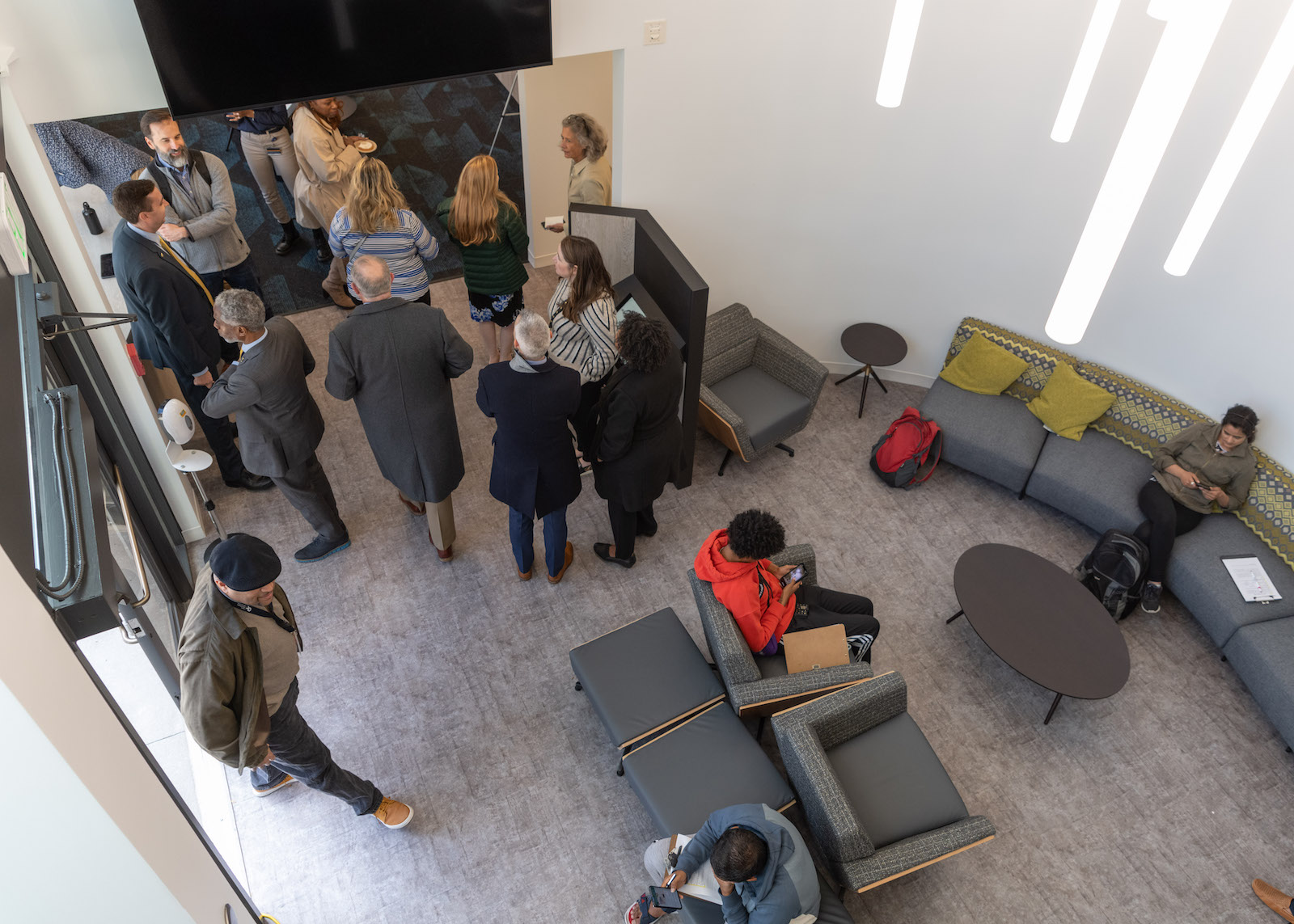 Administrative Service Center lobby during opening day. 