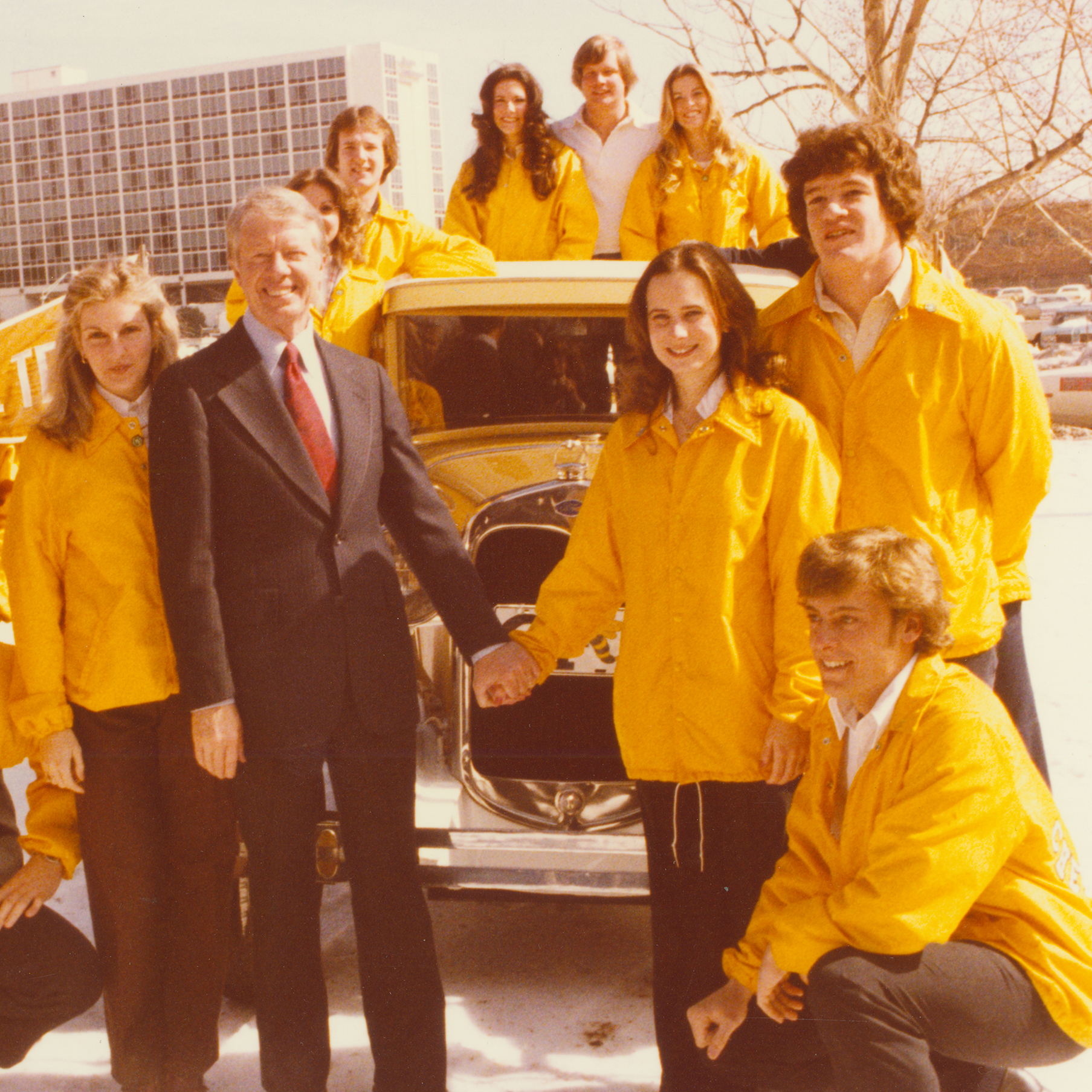 carter with students in 1979