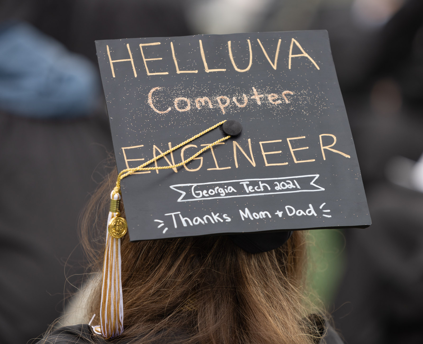 mortar board at bachelor's ceremony 