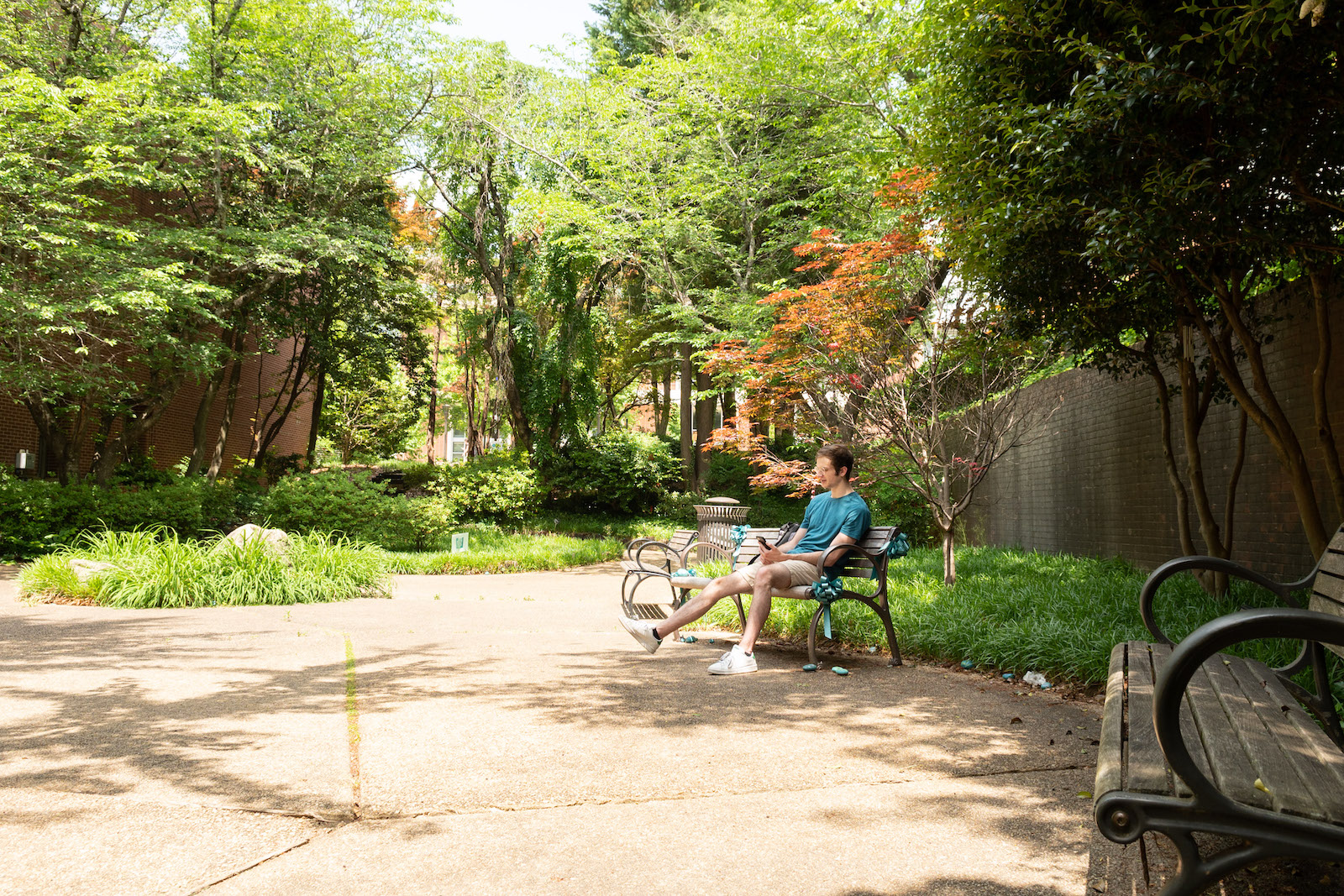 Jacob Varner in Paul Mayer Memorial Gardens. 