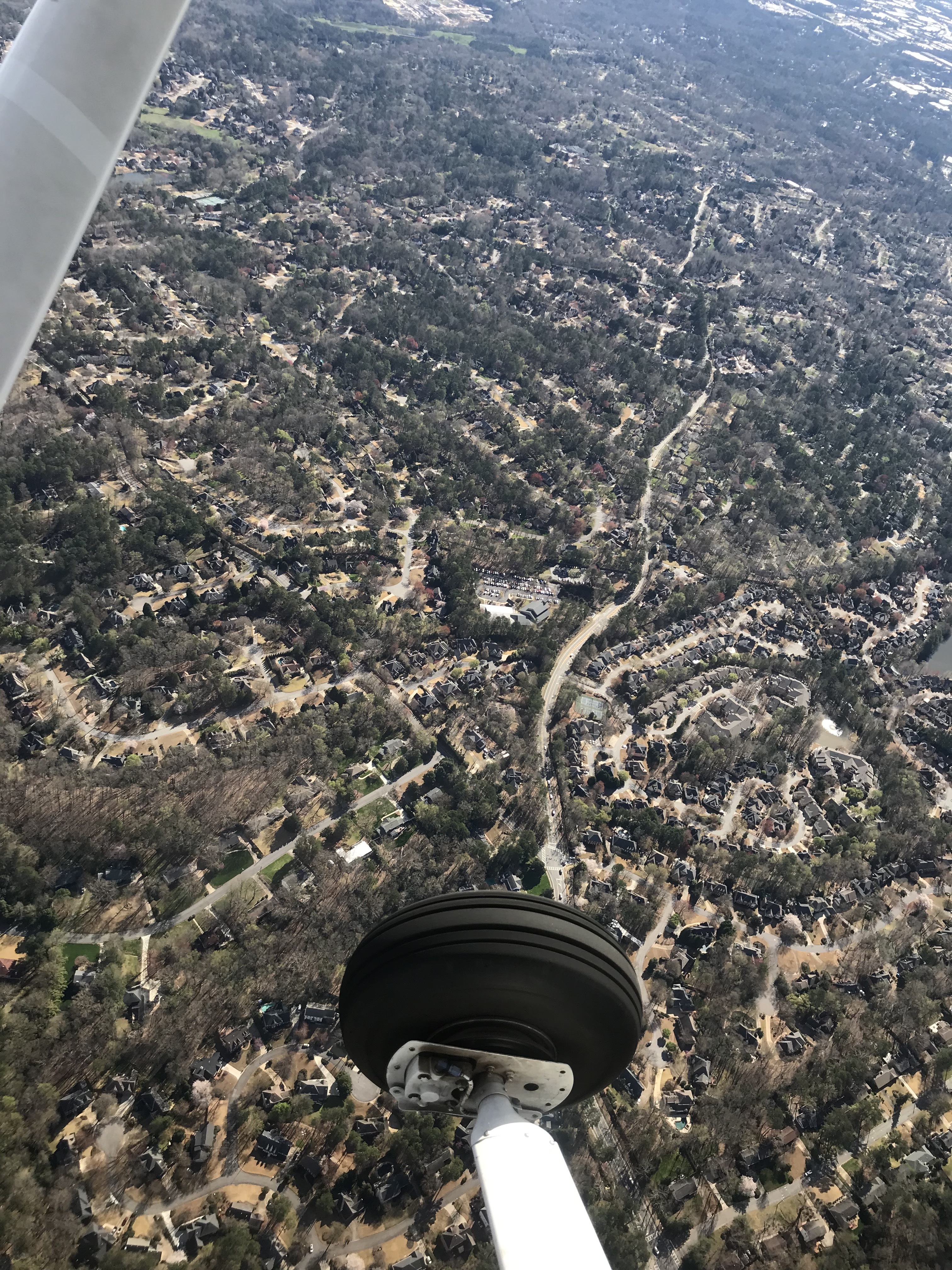 view of Atlanta suburbs from a YJFC plane